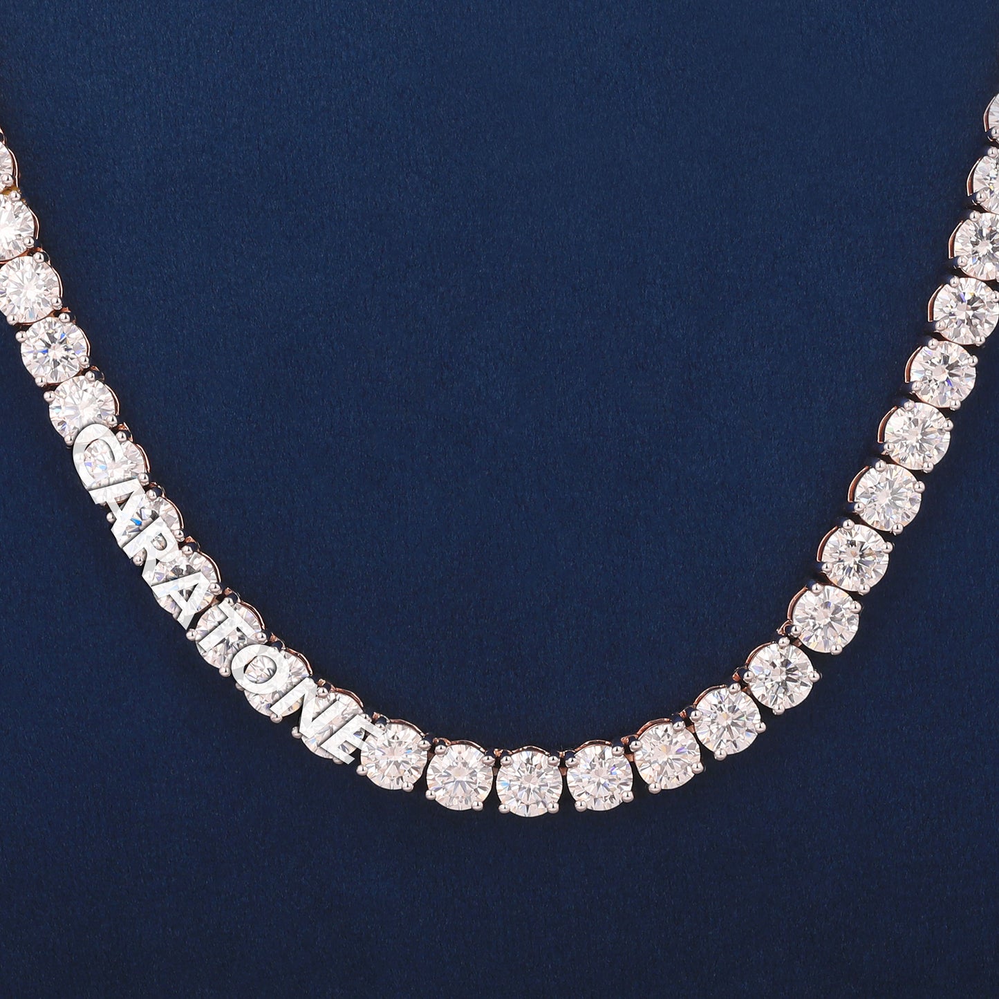 24 Inch 5 mm Rose Gold Diamond Tennis Chain Necklace Elite Drip Collection