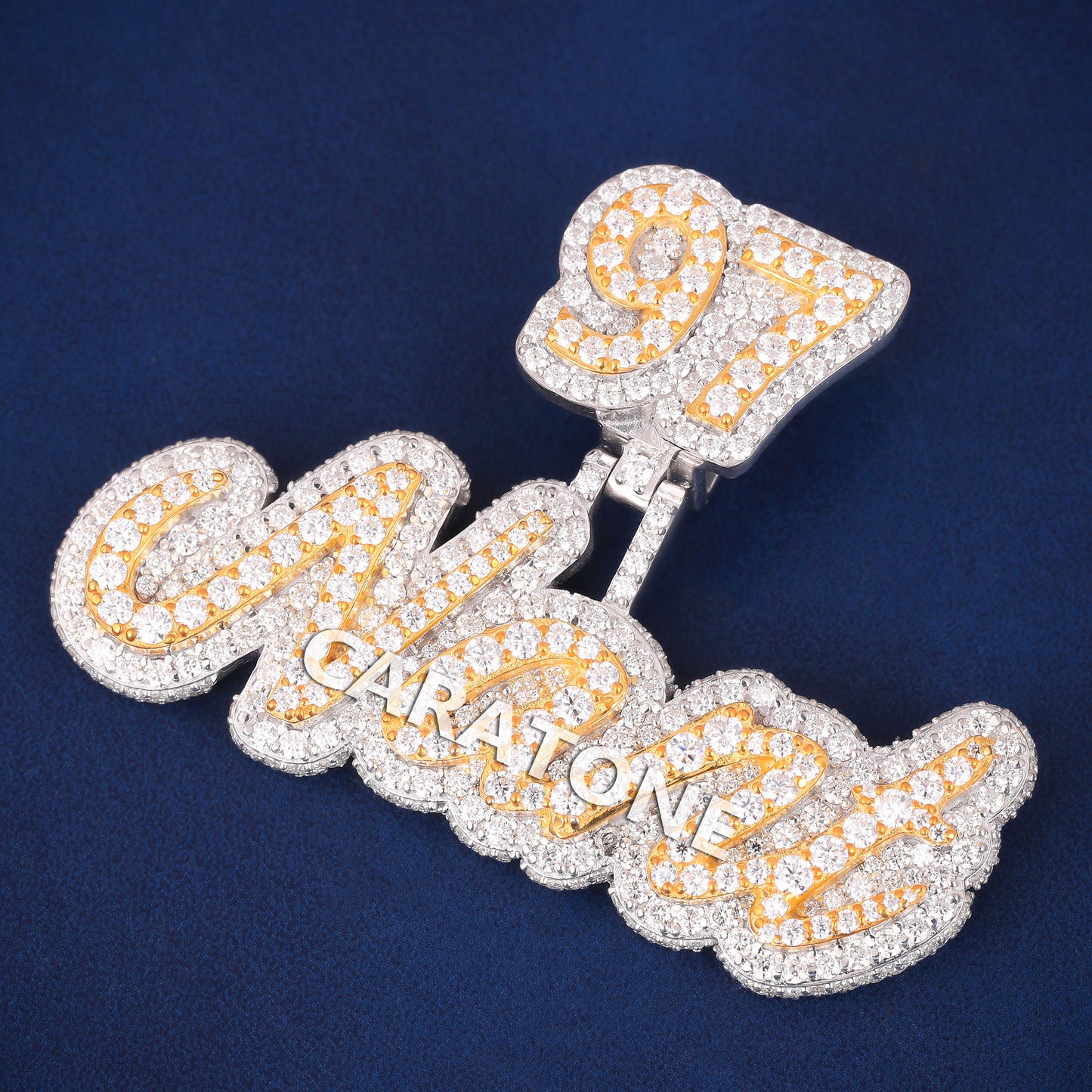 Customized Full Iced Out Number Bail Personalized Diamond Letters Name Pendant Mens Womens Unique Silver & Gold Pendants Necklaces