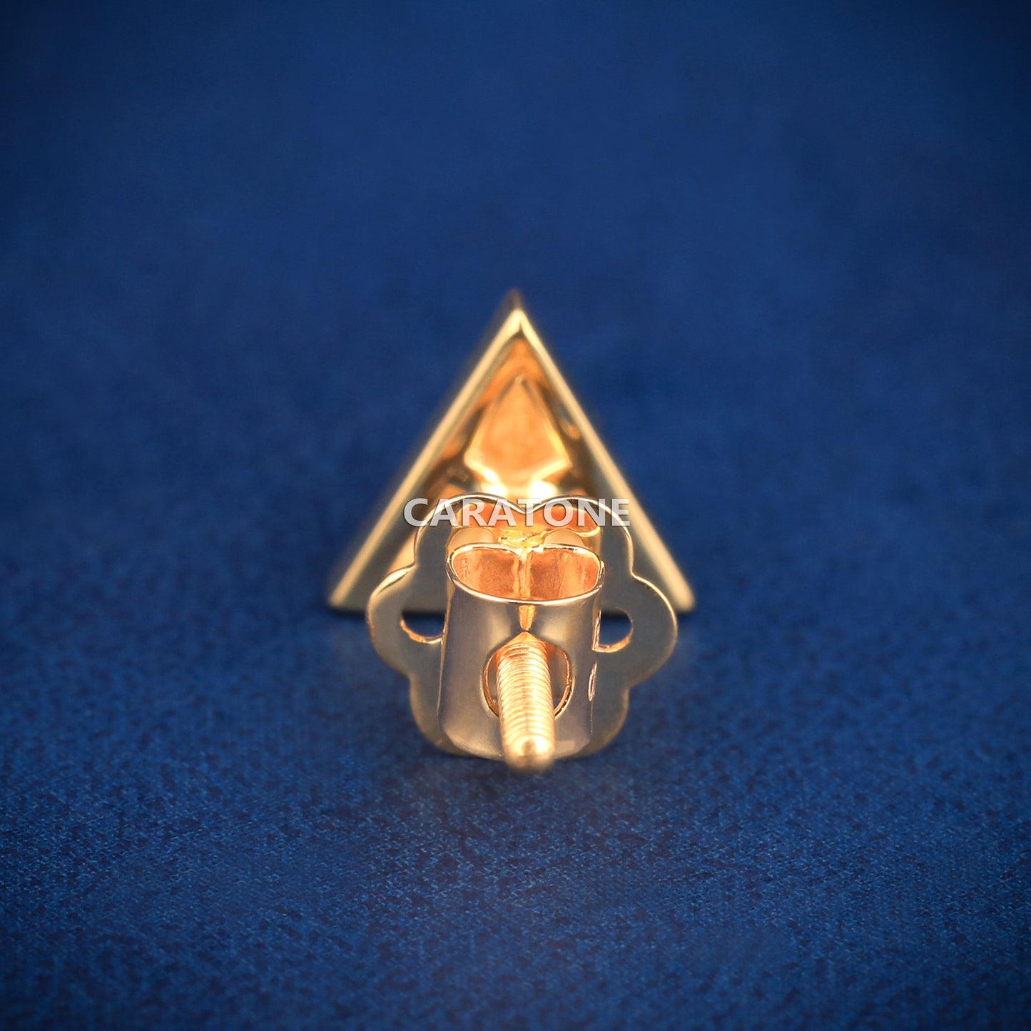 14KT Gold Lab-grown Diamond VVS Clarity Triangle Stud Earrings