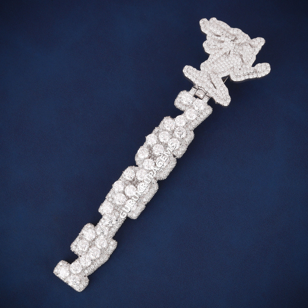 3D Stacked Diamond Letter Pendant with Custom Logo Bail Lab Grown Diamonds