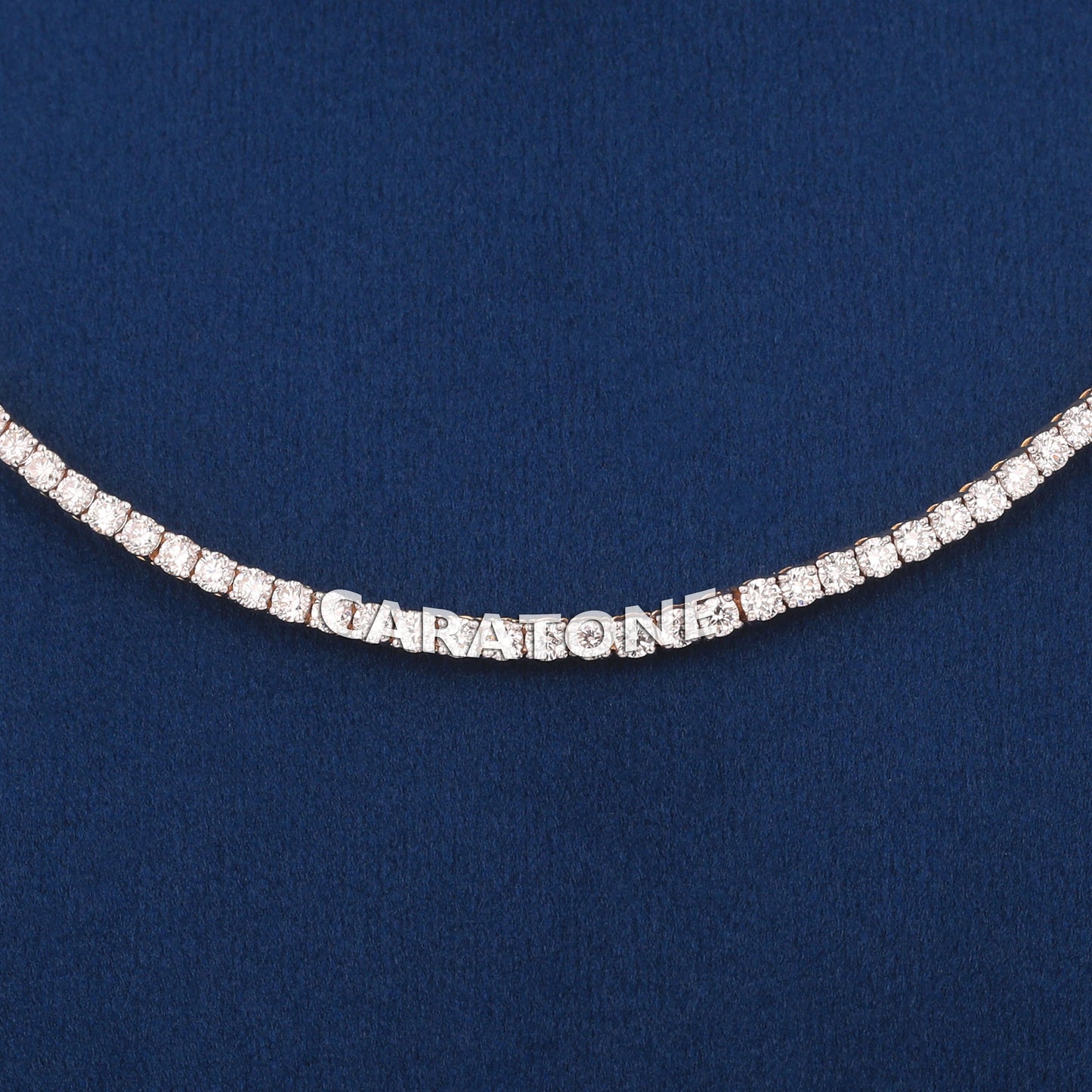 18 Inch 3mm Yellow Gold Tennis Chain Necklace Iced Out Diamonds for Men and Women
