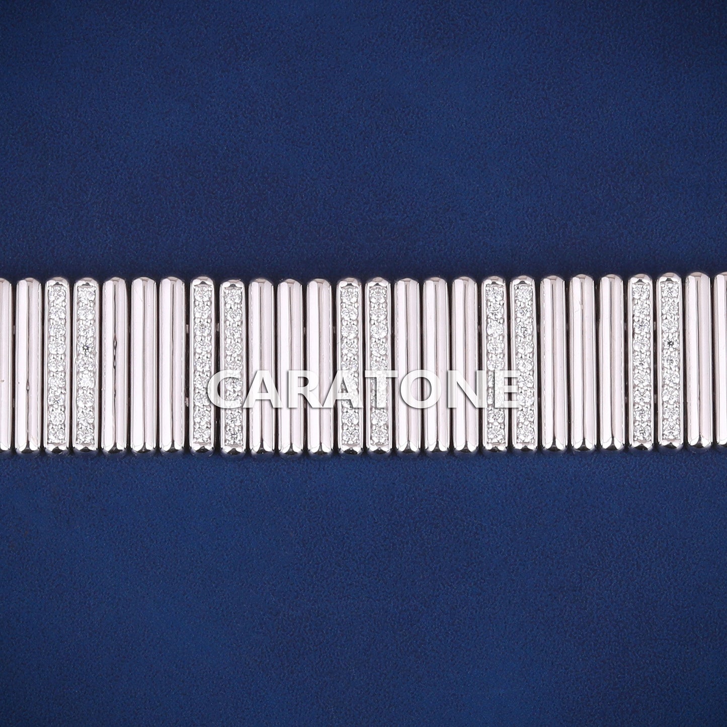 925 Sterling Silver Piaget Tradition Square Cuff Small Diamond Luxury Unisex Bracelet