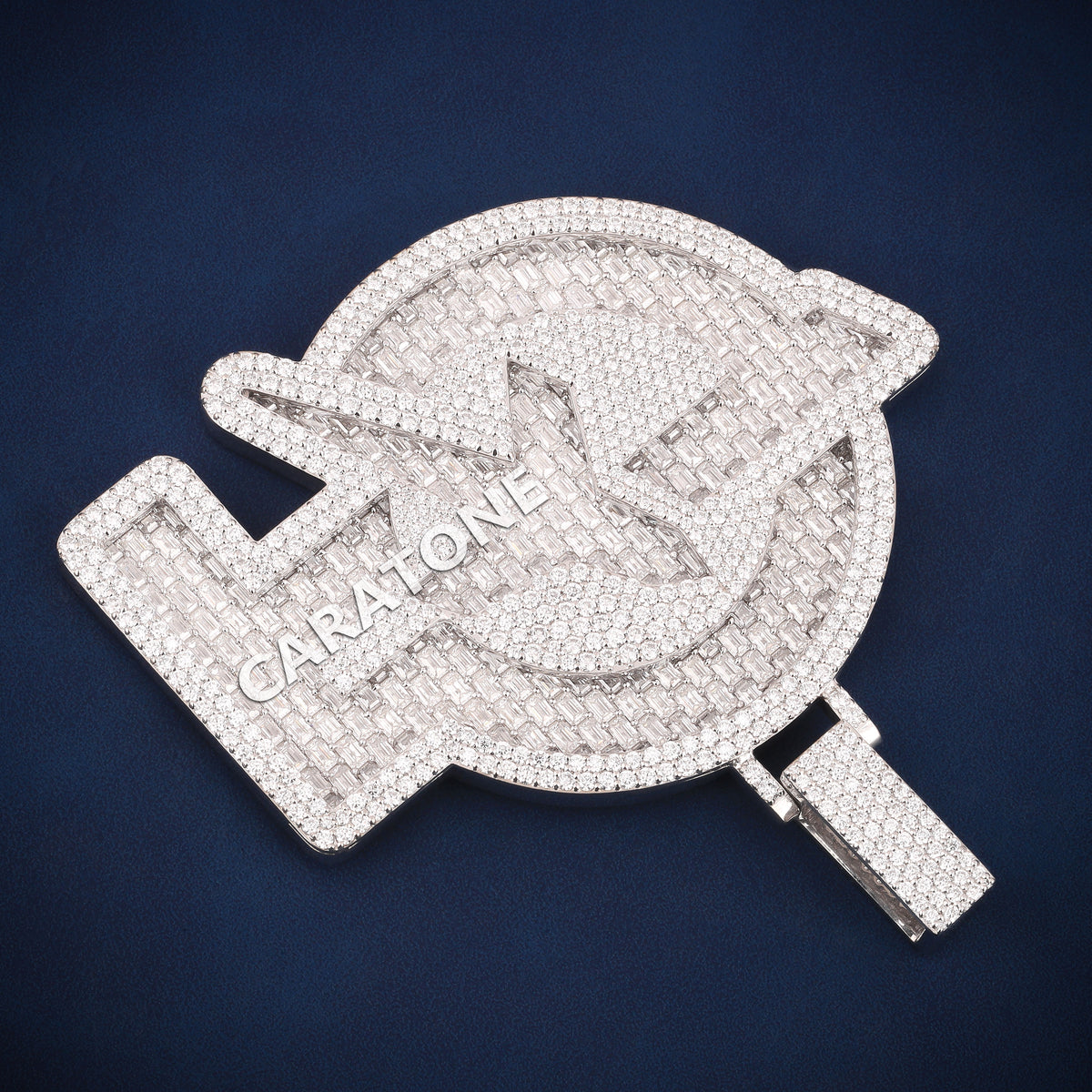 3D AG Monogram Diamond Pendant with Round & Baguette Lab Grown Diamonds