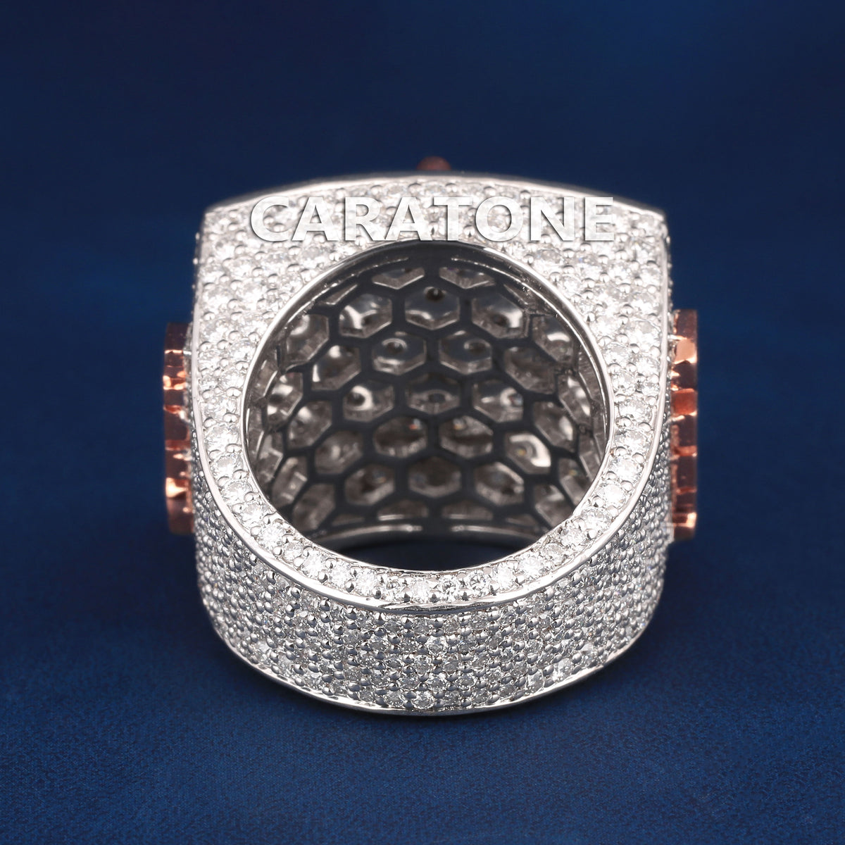 Custom Hip Hop CYPHER Statement Ring with 3D Crown and Wide Band