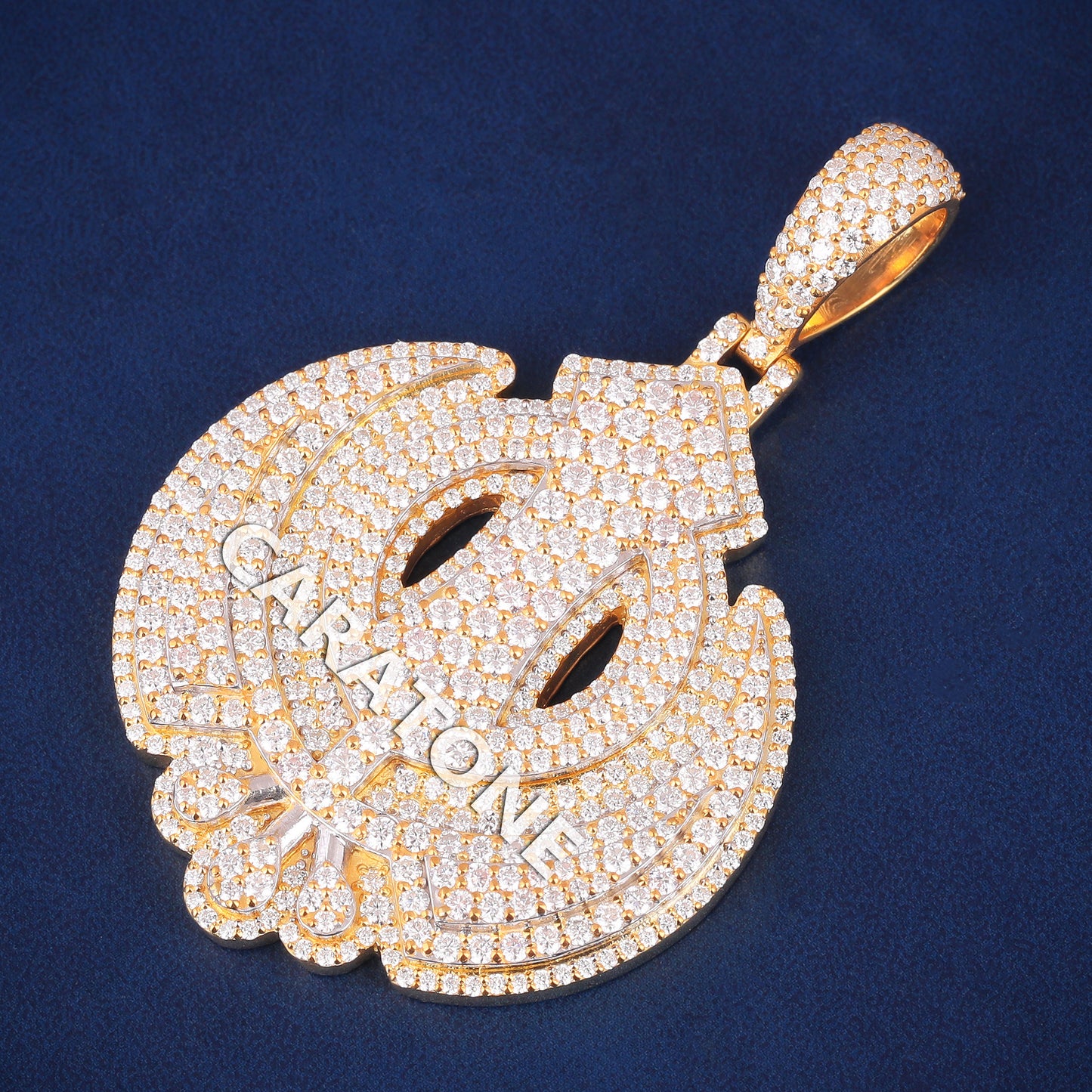 Buy Fully Iced Out Lab Grown Diamond 14kt Gold New Customized Sikh Khanda Pendants Necklace Mens Womens