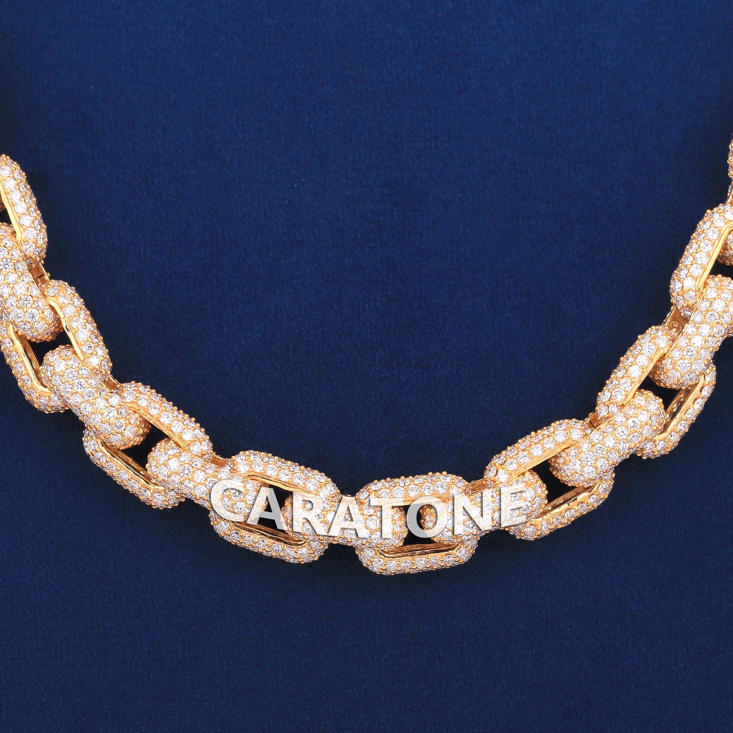 25 inch 9mm Hermes Link Chain 14k Yellow Gold Square Dual Unique New Design Gold Long Necklace for Mens Rappers Custom Chains
