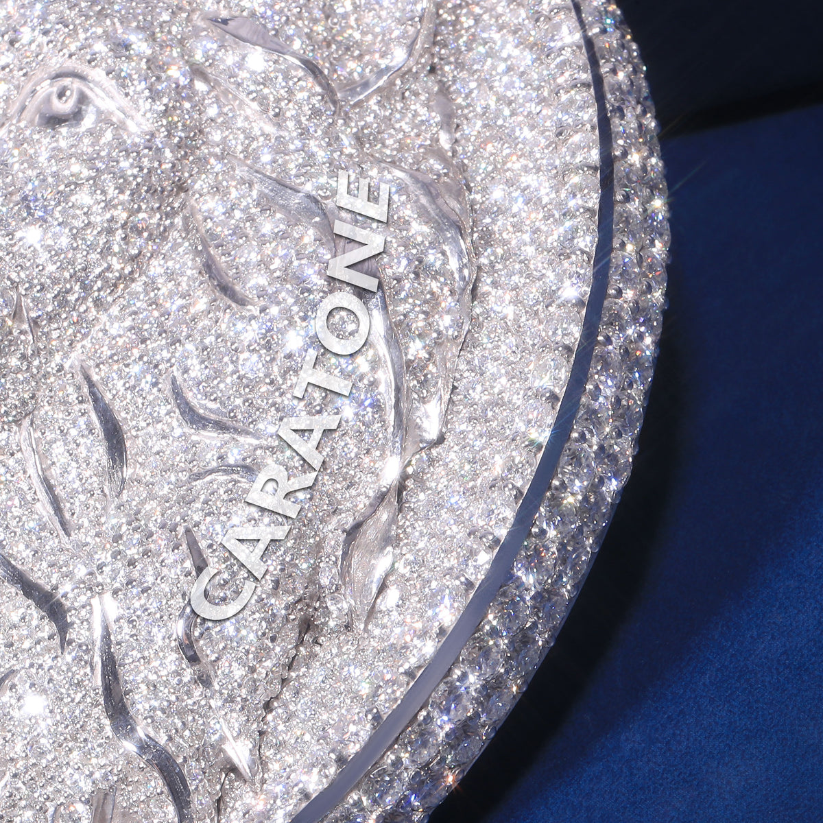 Fully Iced Out Roaring Lion Head Hip Hop Pendant with Lab Grown Diamonds
