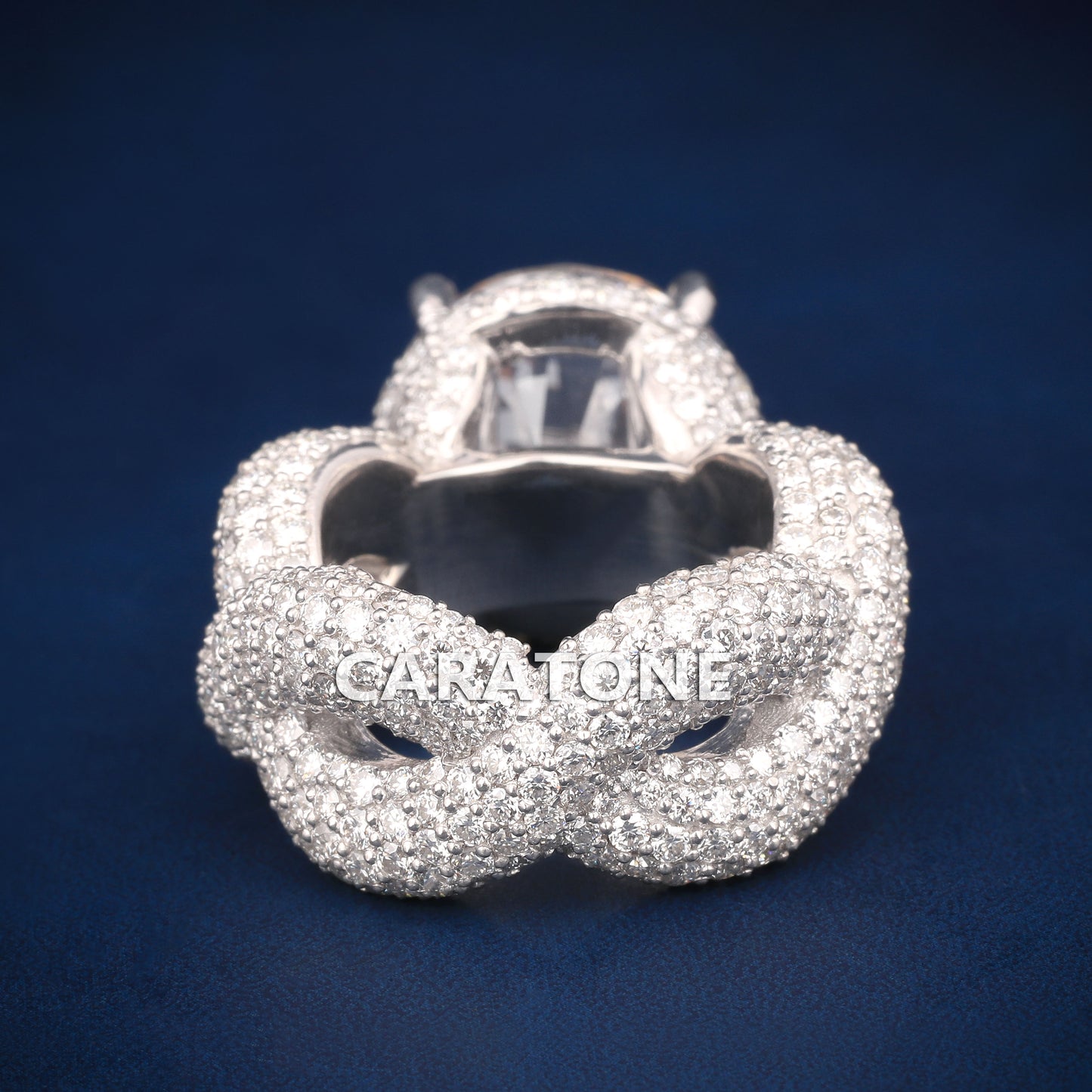 Round cut hip hop solitaire inspired diamond ring