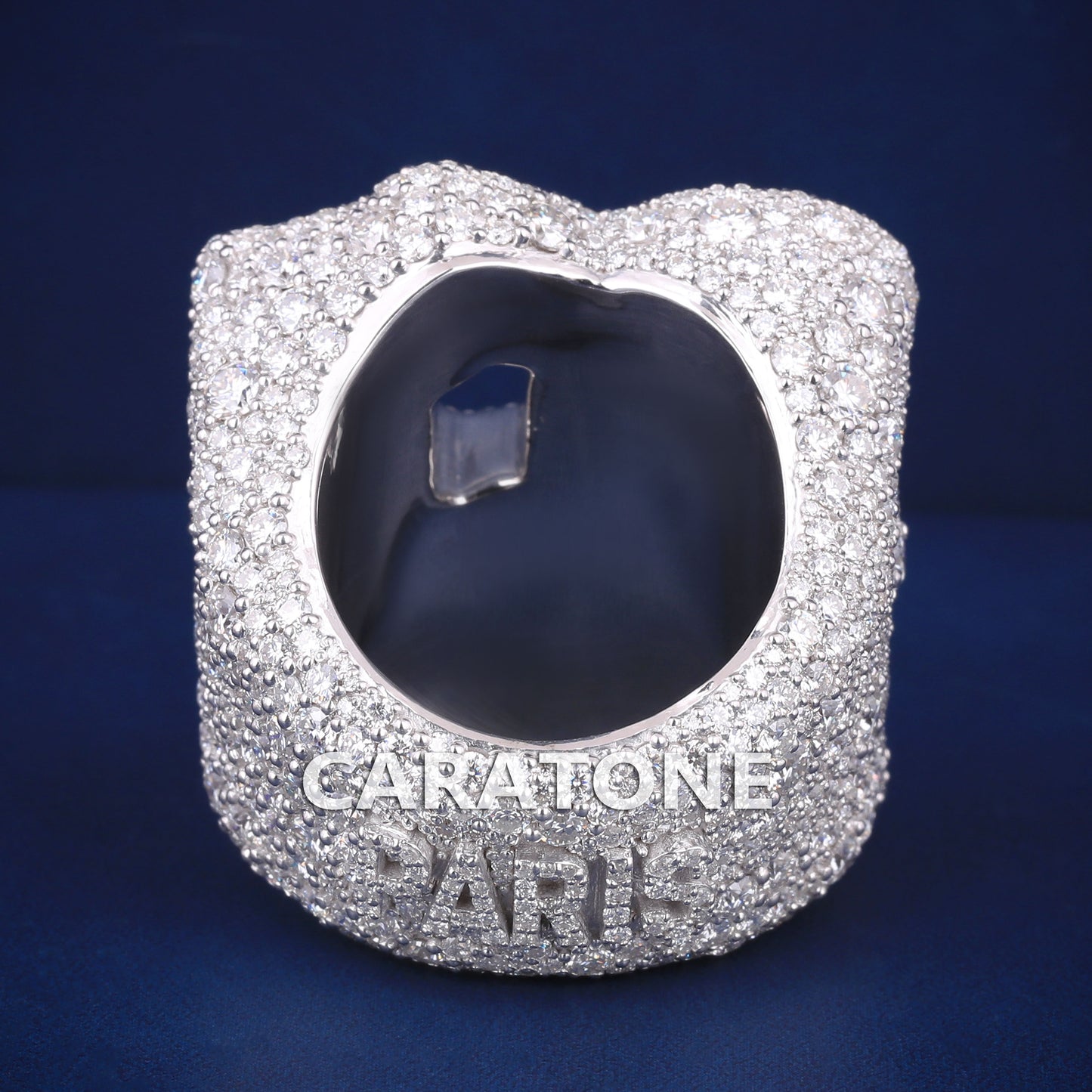 Customise hip hop p letter baguette and round diamond ring d vvs clarity