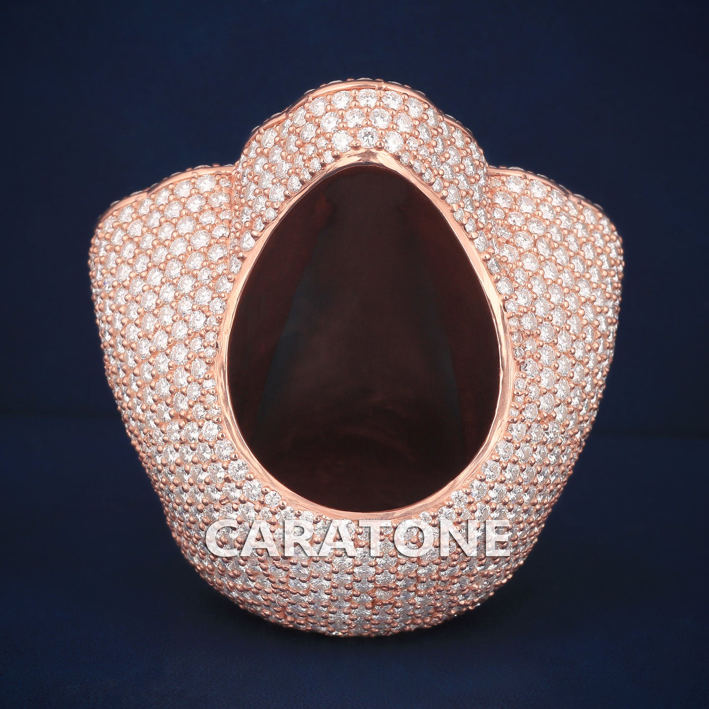 Customise hip hop cross diamond ring in rose gold d vvs clarity