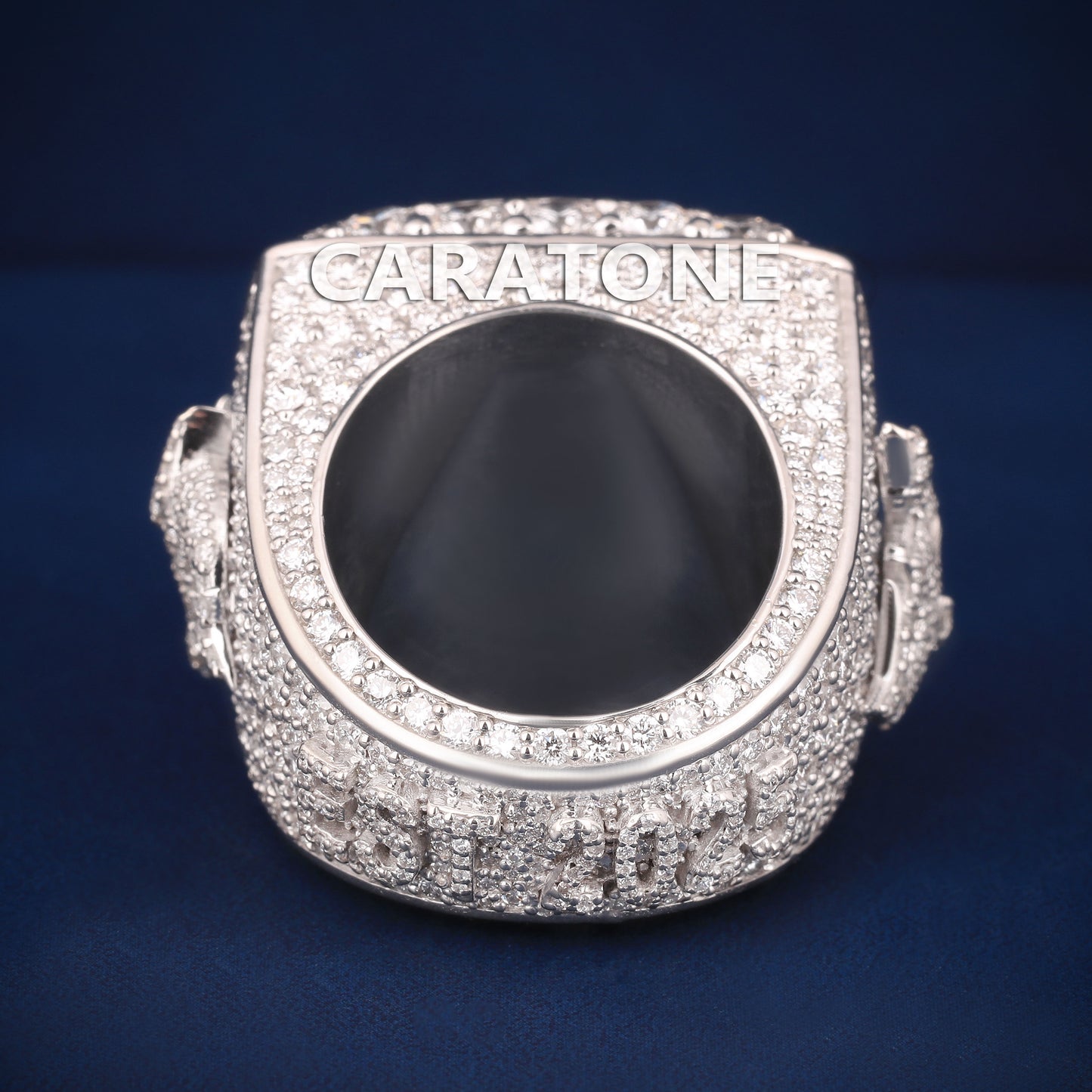Customise hip hop ring in silver d vvs diamonds