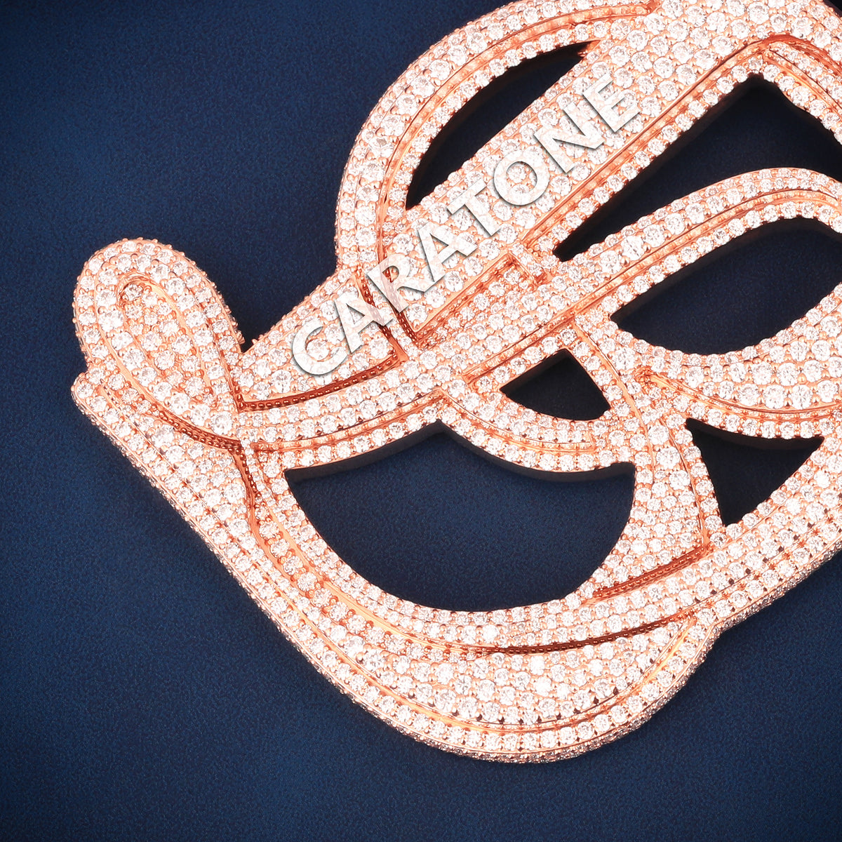 Custom Iced Out DB Monogram Hip Hop Pendant with Eagle Bail & Lab Grown Diamonds