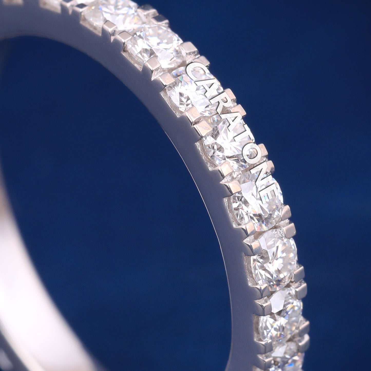 Custom Eternity Bands Round Diamond 14k White Gold Mens Wedding Band with Diamond Full Icy Ring Bands