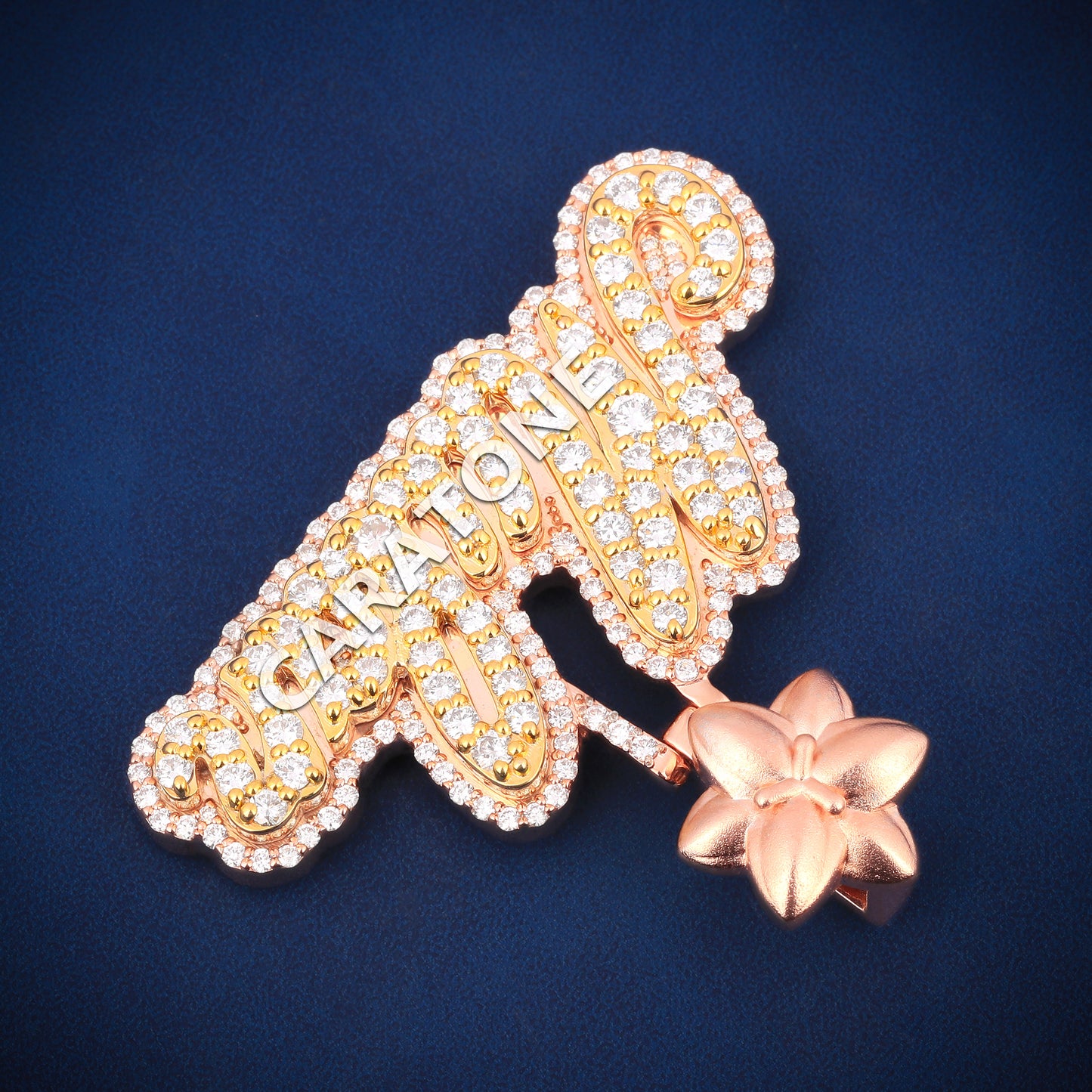 Small 14 kt gold lab diamond pendant charm personalized jewelry