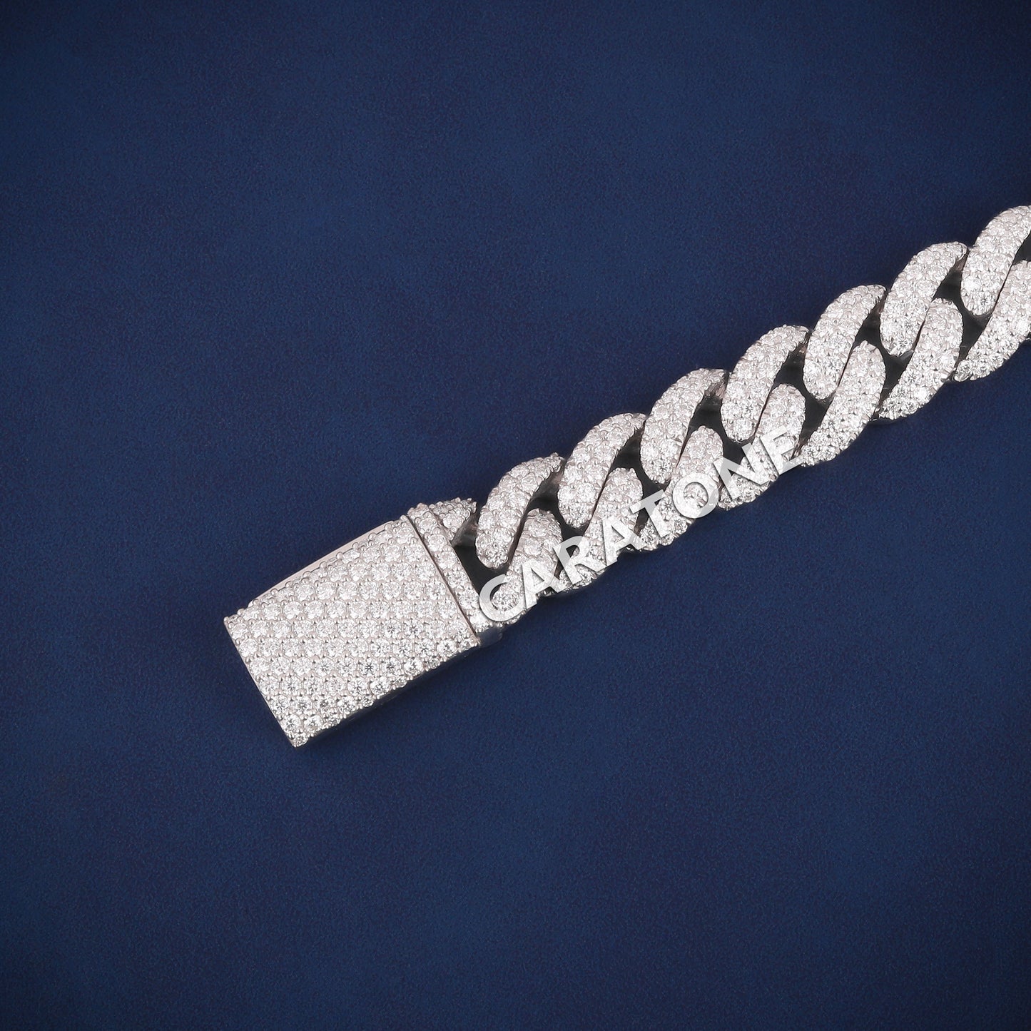 Men’s White Gold Miami Iced Out Bracelet 8 Inch 13 mm Diamond Link Style for Trendy Hip Hop Look