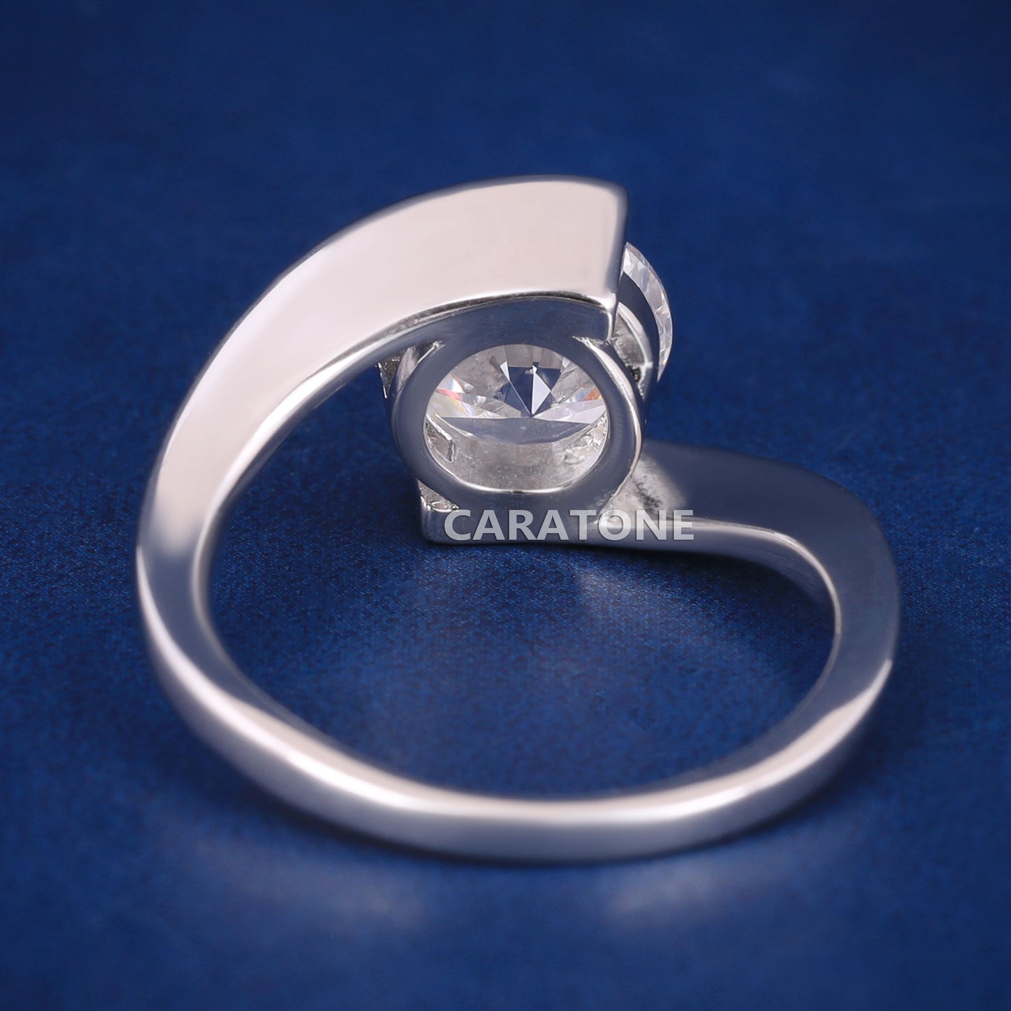 Womens Solitaire Diamond Engagement Ring 925 Silver Tension Setting Expensive Diamond Rings