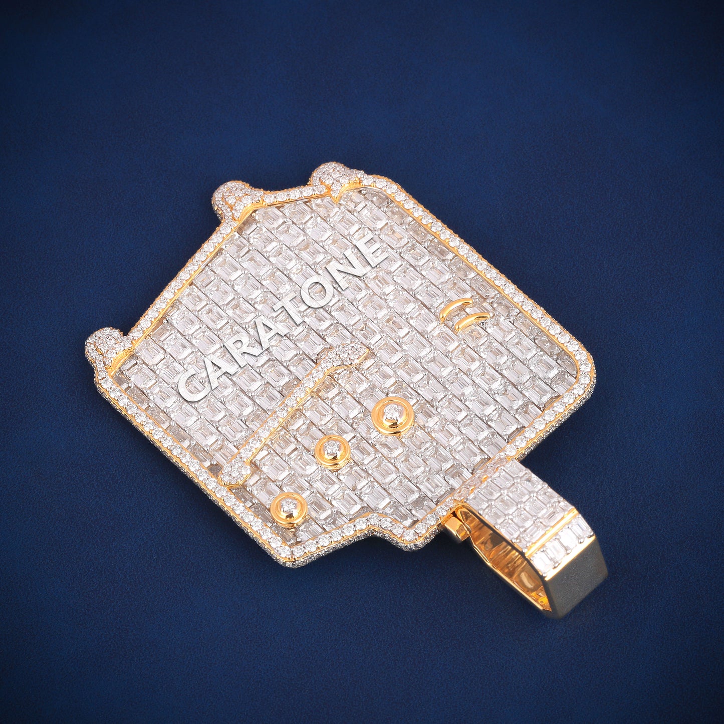 Unique best selling d vvs 14kt two tone gold lab pendant