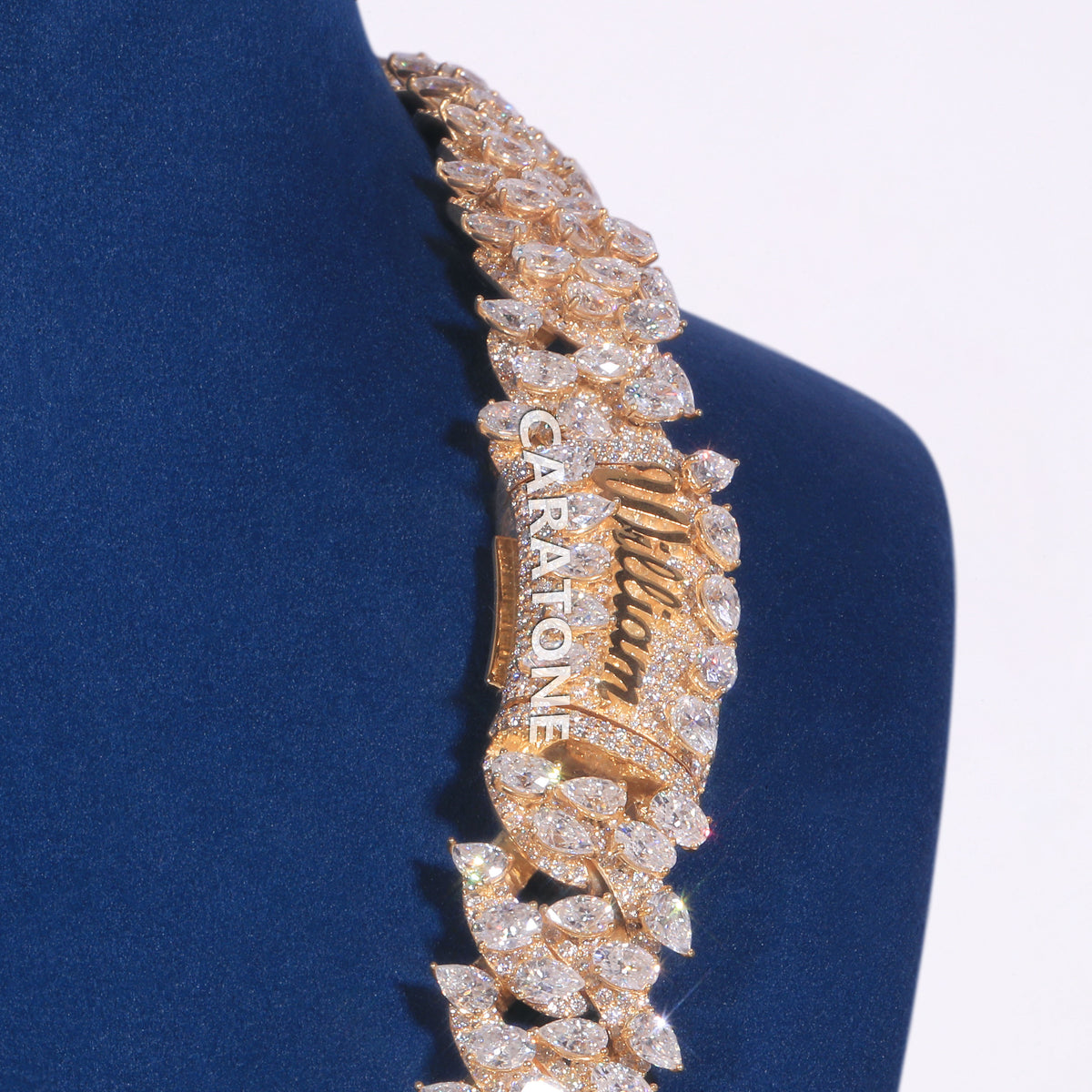 22 Inch 18 MM Signature Custom Cuban Chain Yellow Gold Tone