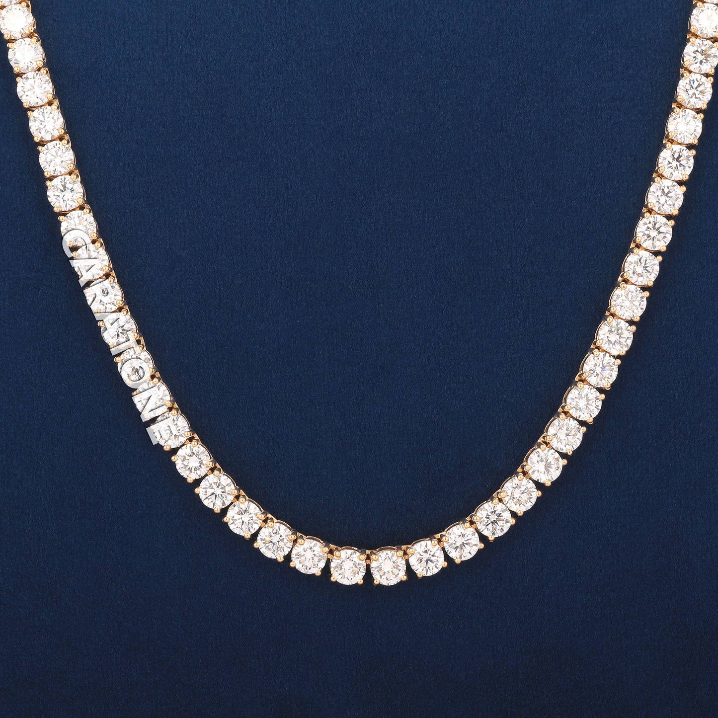 Luxury Custom 24 inch 4.5 mm Tennis Necklace Iced Out with Gold Plating for Men and Women