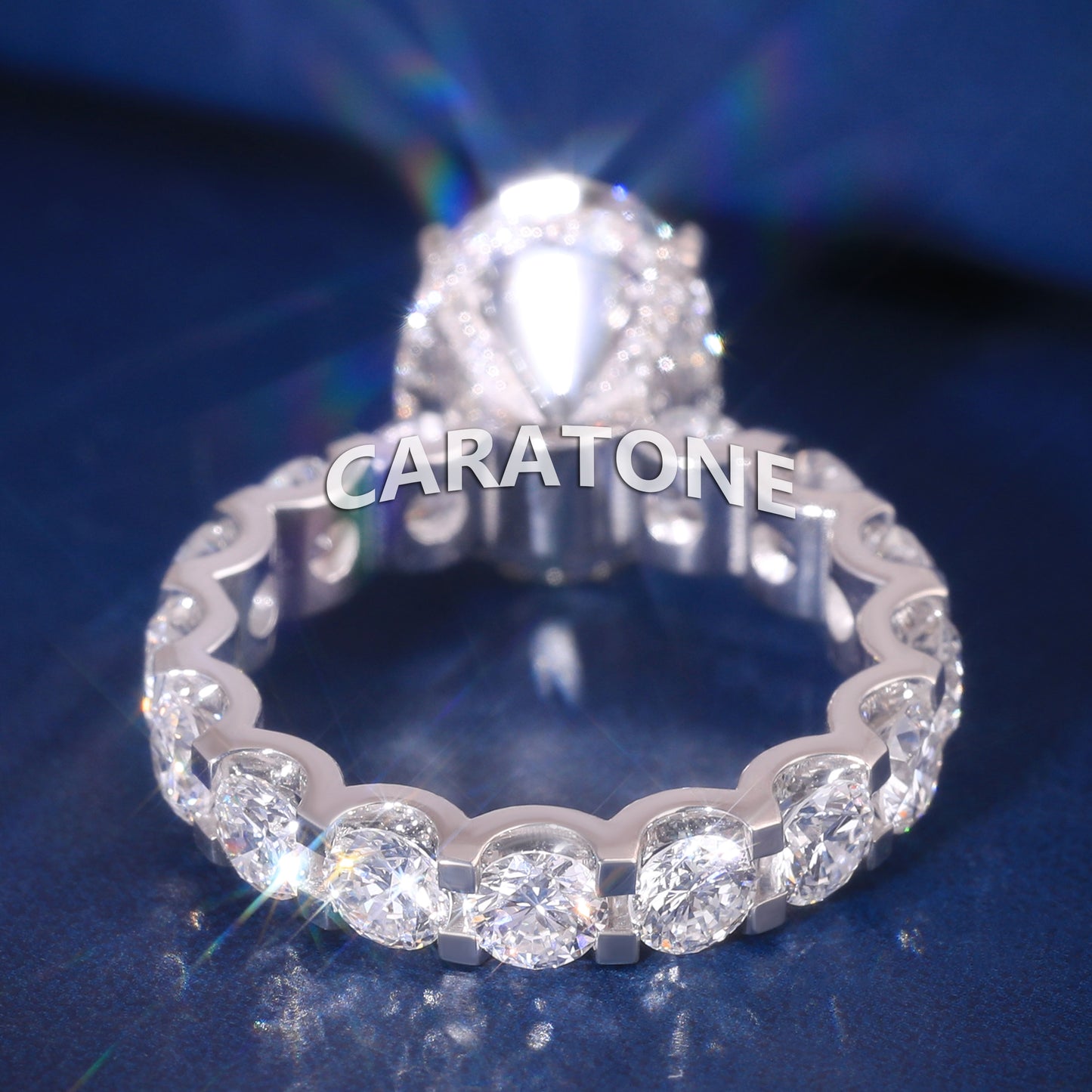 14k White Gold Oval Cut Lab Grown Diamond Hidden Halo Engagement Rings for Iced Out Most Expensive Diamond Ring Womens
