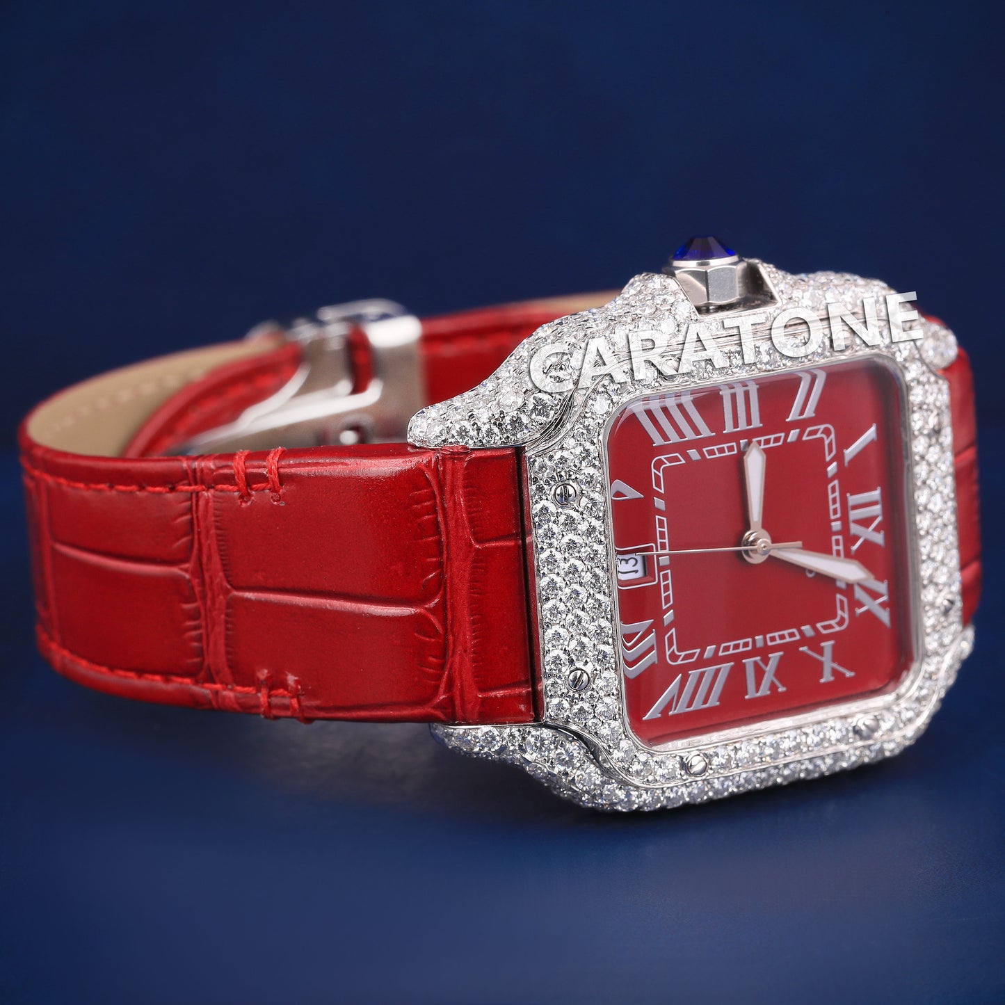 Womens Ice Watches Red Rubber Strap with Dial Stainless Steel New Unique Watches Unisex