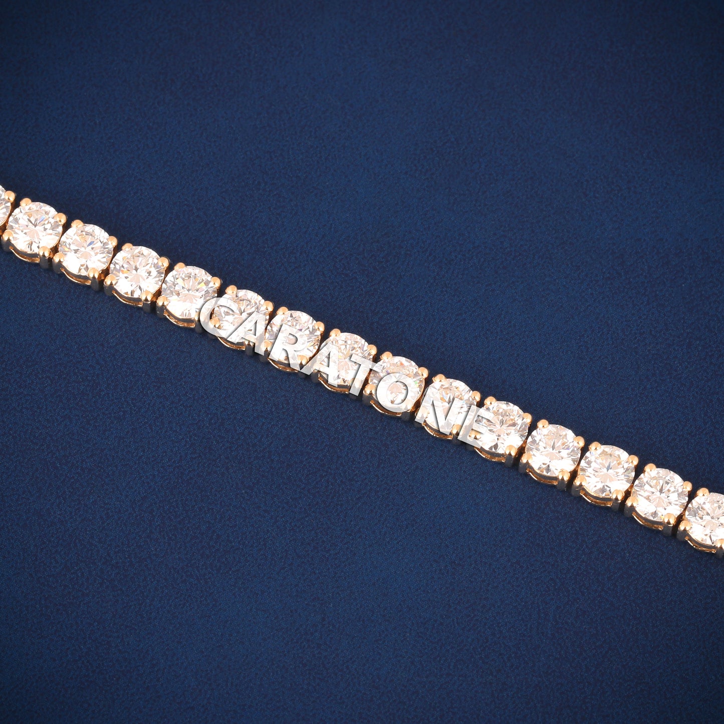 Iced Out Gold Tennis Bracelet for Women with Big Diamonds and Luxury Drip