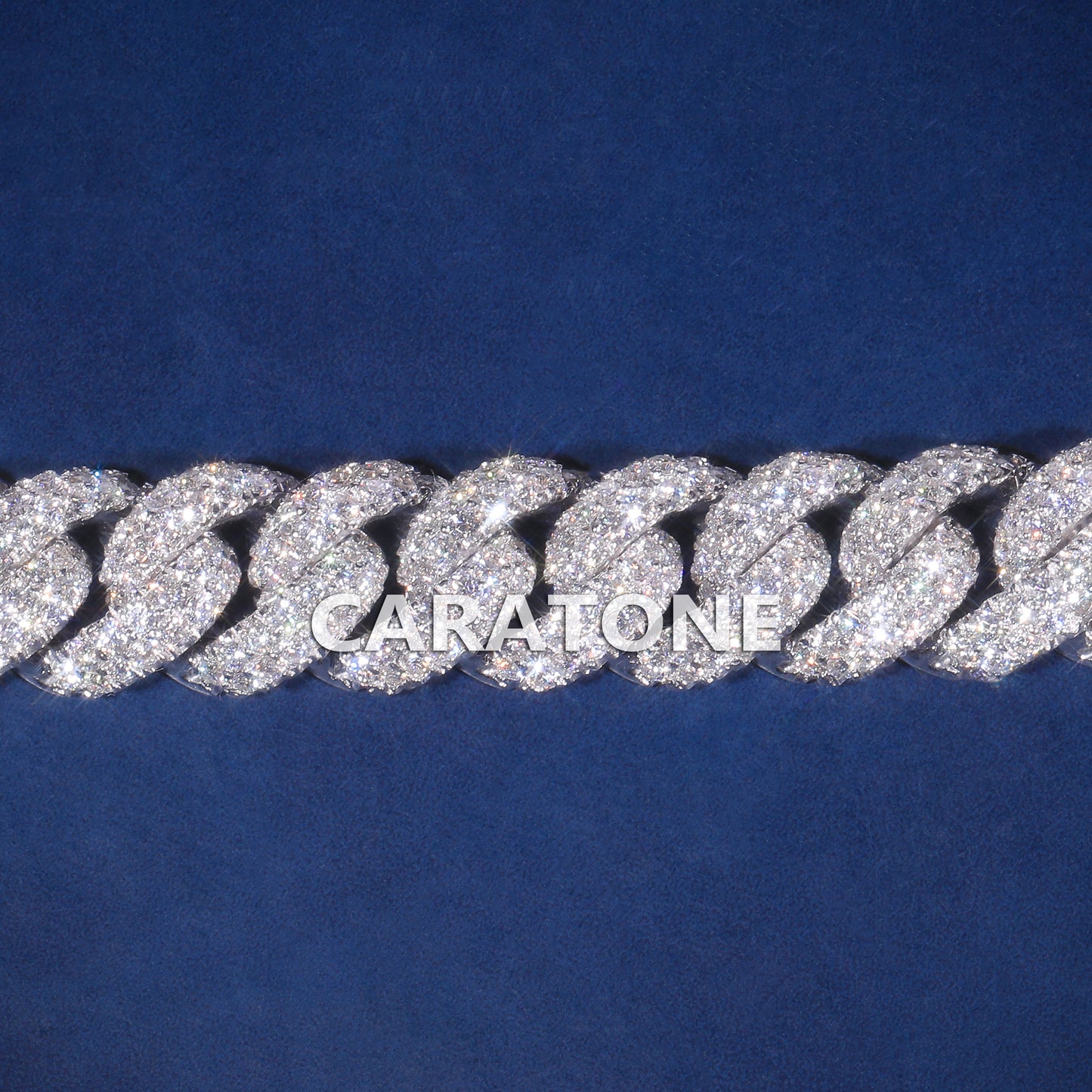 8 inch 16mm Womens Diamond Cuban Link Bracelet in Fully Iced Out Bracelet Silver Round VVS Diamond Celebrity Bracelet