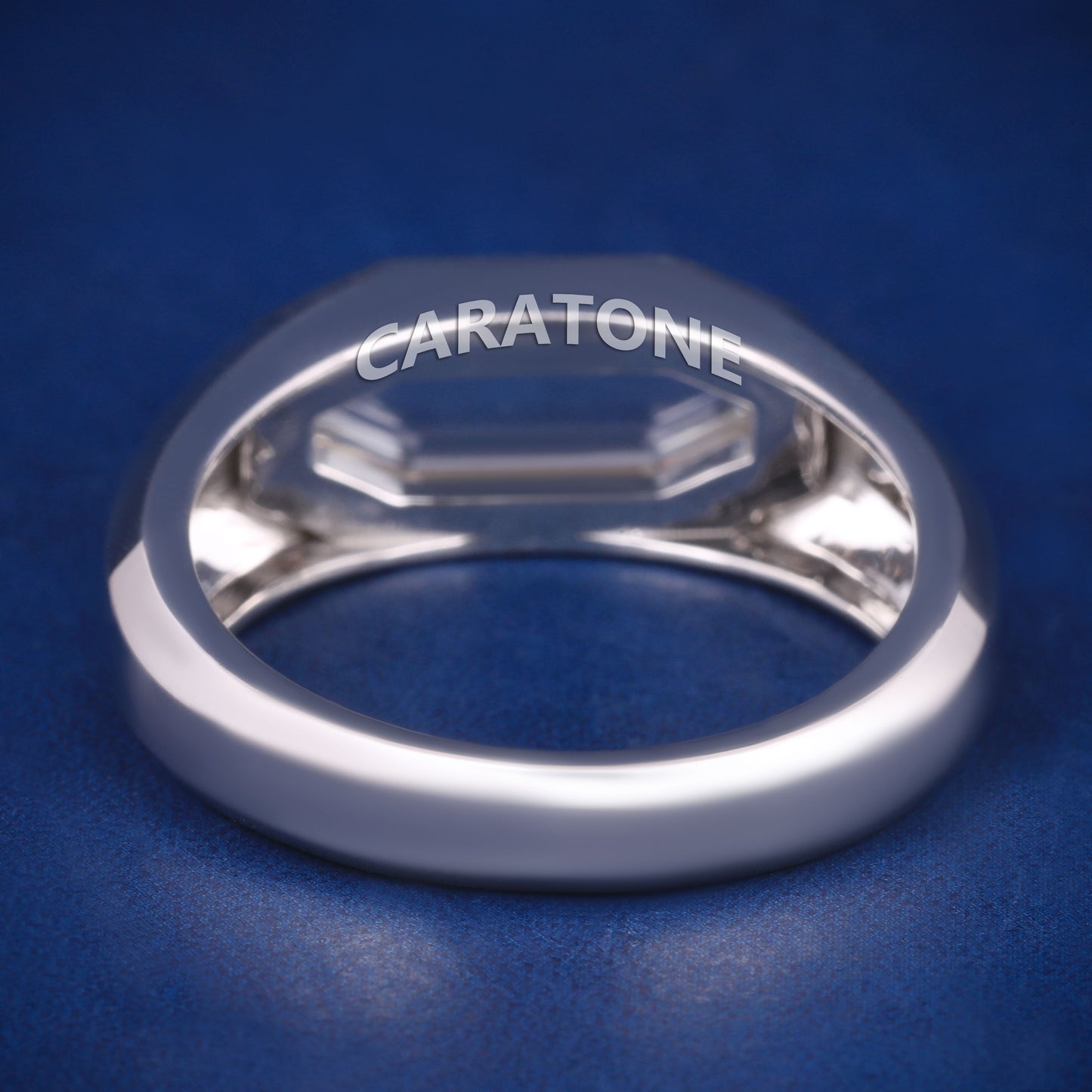 Unique Octagon Cut Diamond Engagement Rings For Womens and Mens In Silver