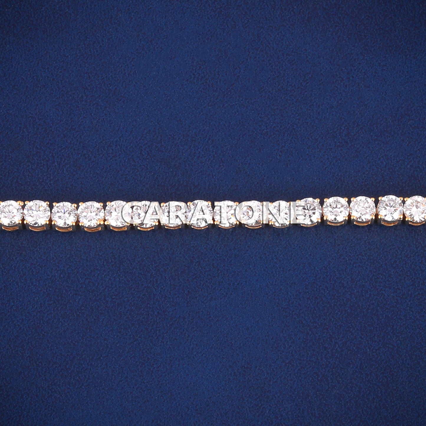14k Solid Yellow Gold 6CT Mens Tennis Bracelets