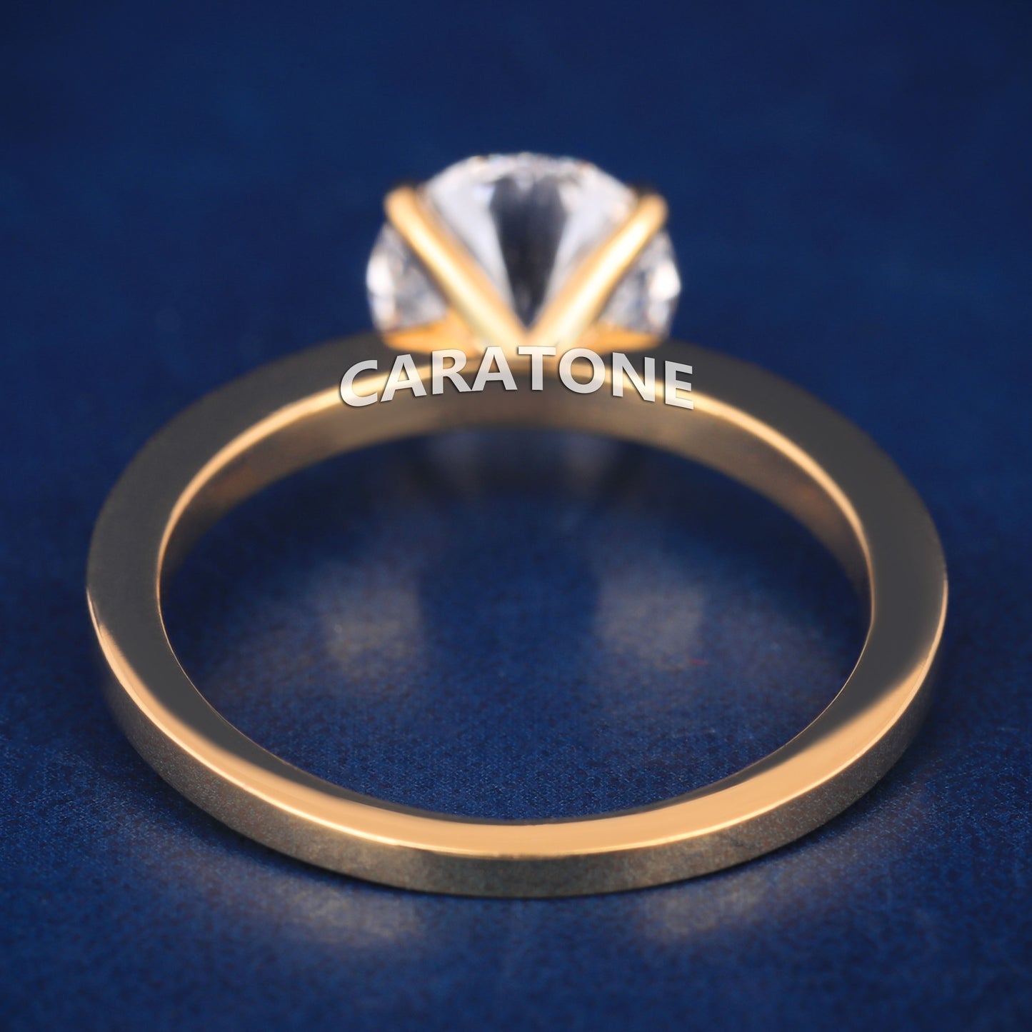 Buy Custom Round Cut Lab Grown Diamond Ring in 14k Yellow Gold Engagement Rings for Women