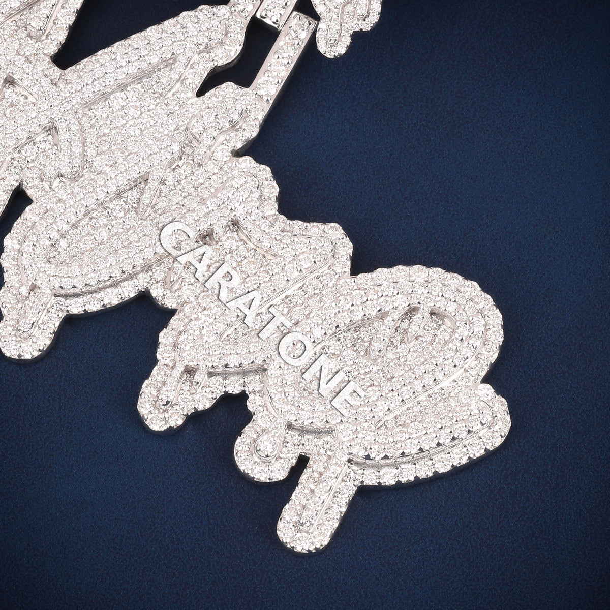 Custom Iced Out Dripping Script Name Hip Hop Pendant with Lab Grown Diamonds