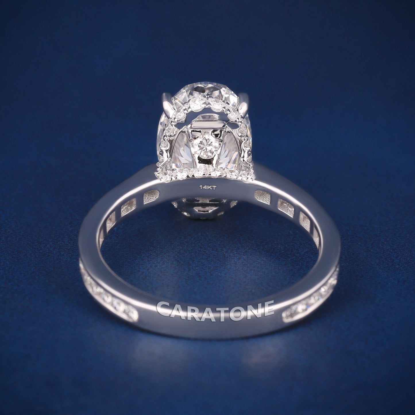 3.5 Ct Oval Cut Lab Diamond Engagement In White Gold Ring For women