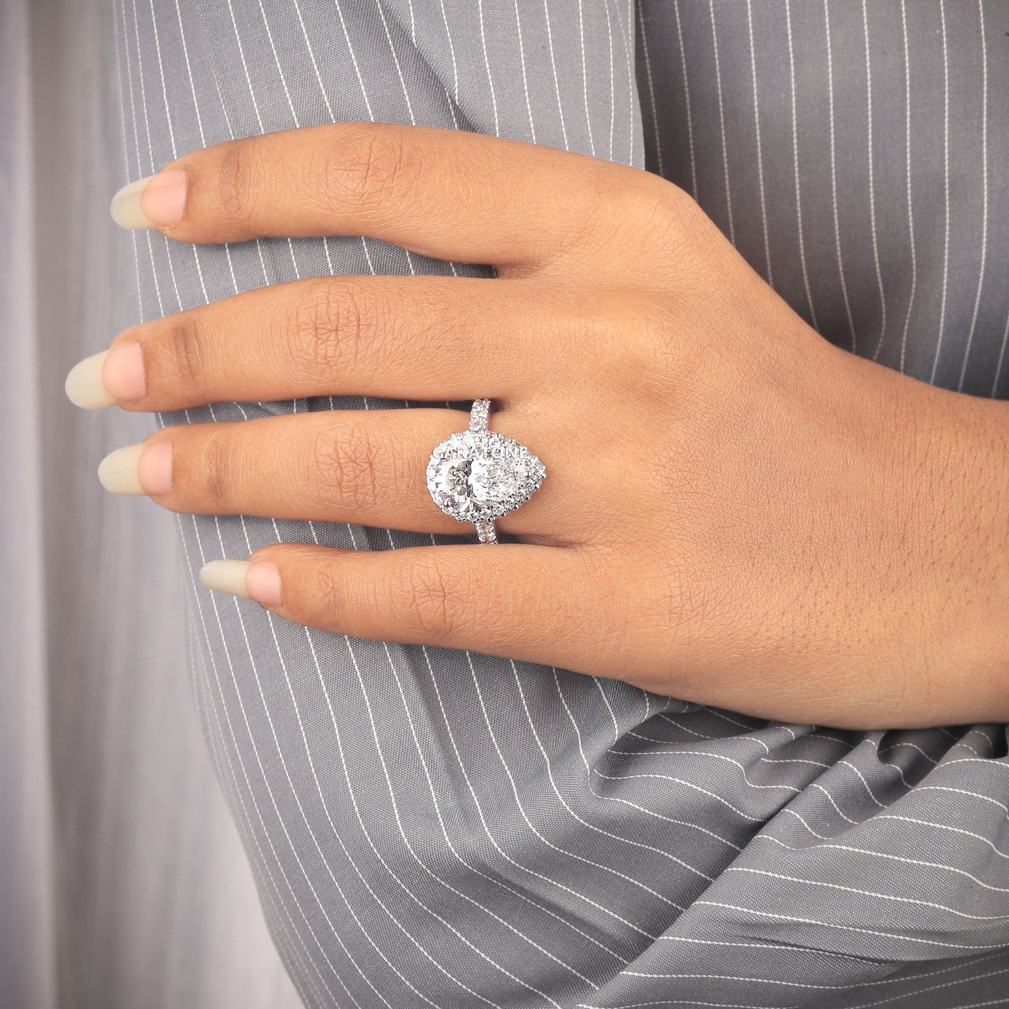6 Carat Diamond Solitaire Pear Ring For Proposal