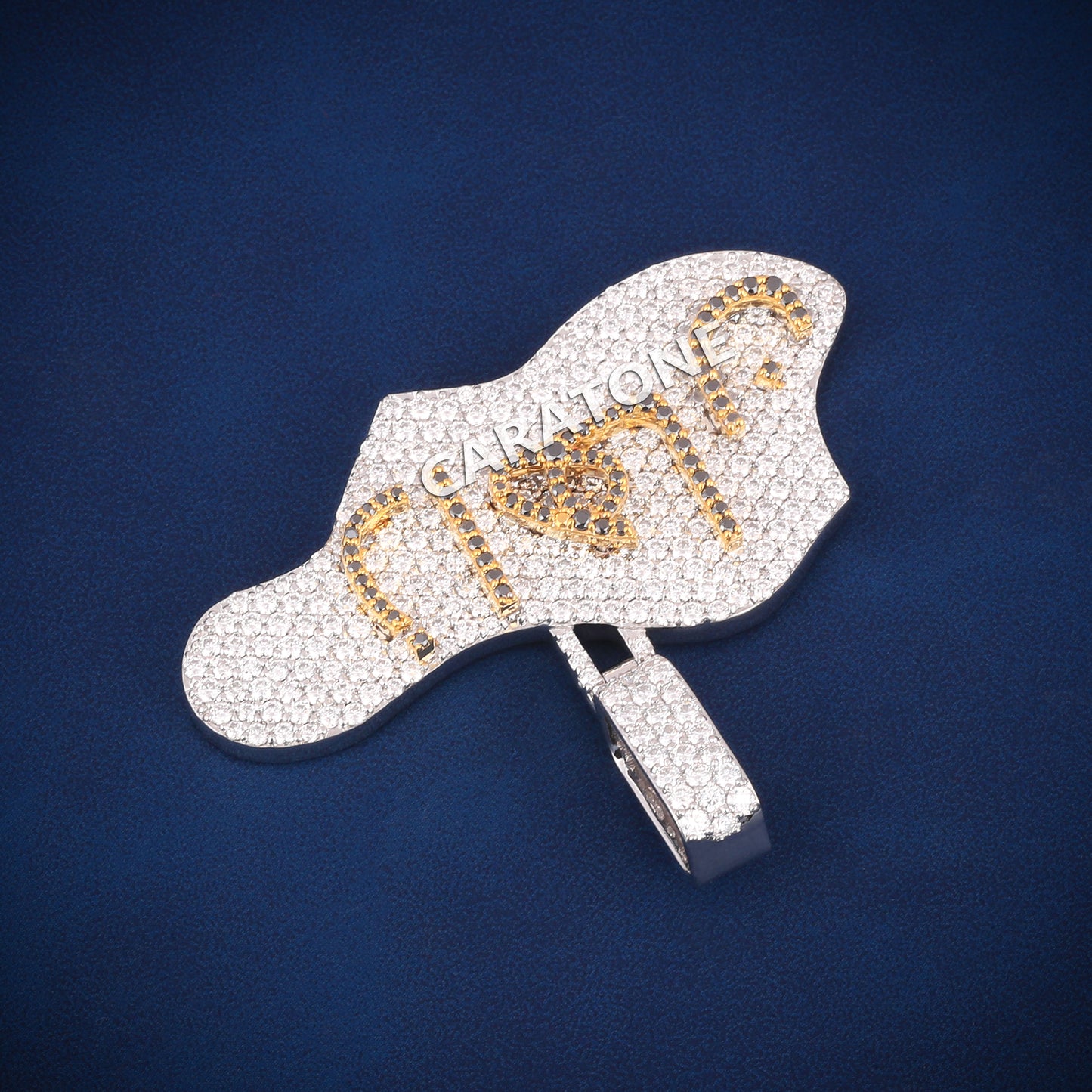 Custom arabic letter hip hop 14 kt gold pendant charm