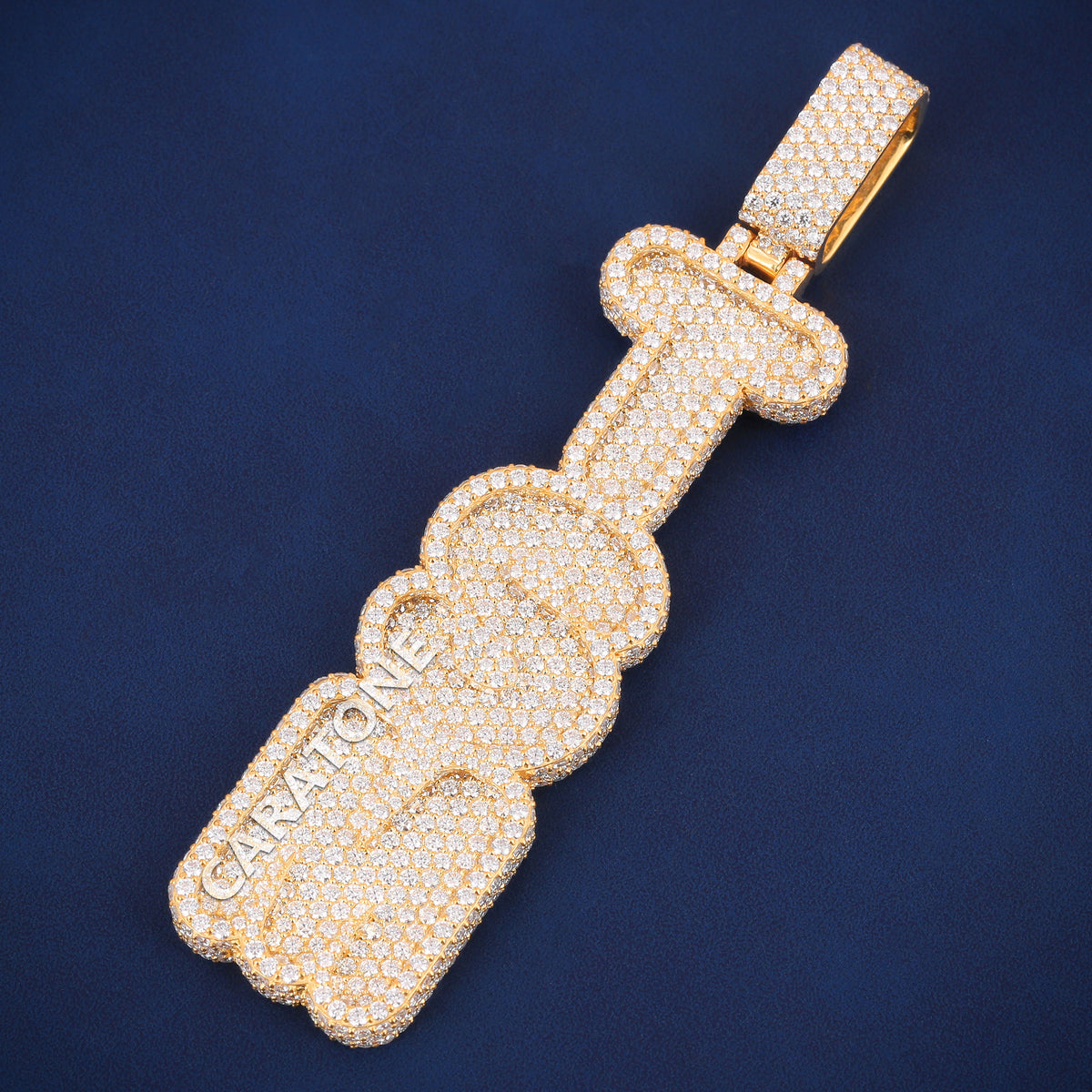 Custom Iced Out TSM Vertical Hip Hop Pendant with Lab Grown Diamonds