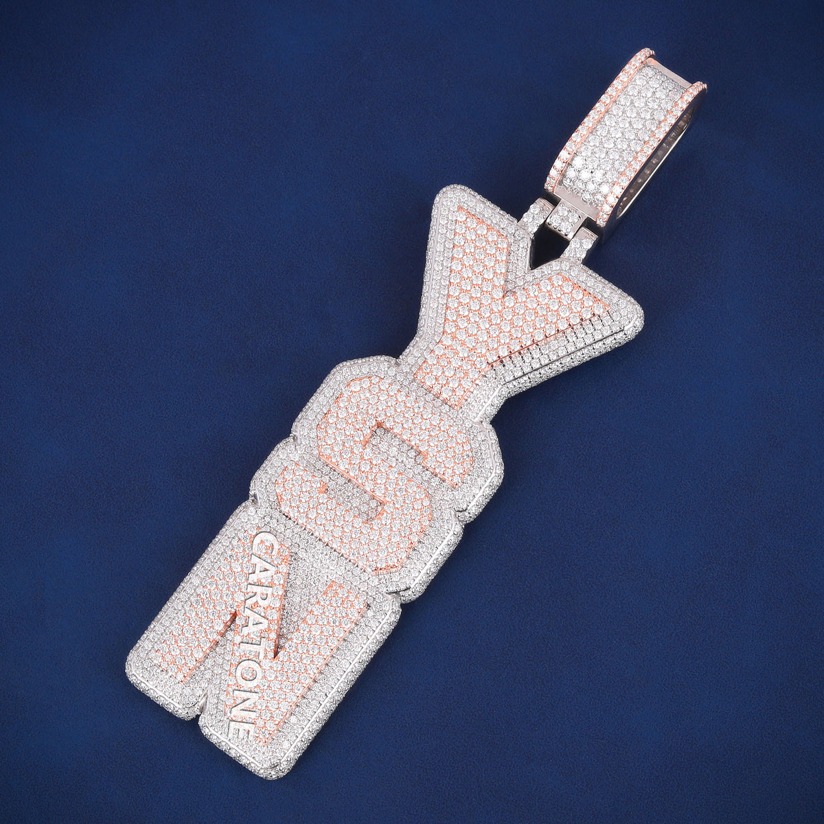 Fully Iced Out YSN Block Letter Hip Hop Pendant with Lab Grown Diamonds