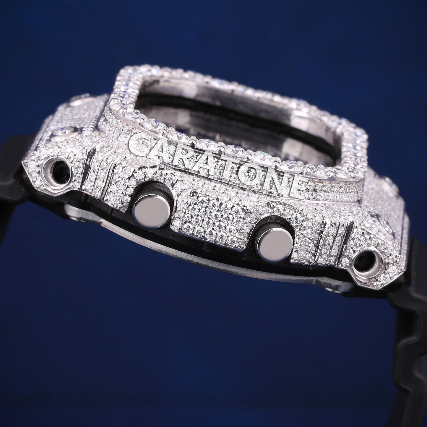 Half iced out without dial hip hop custom made branded digital watch