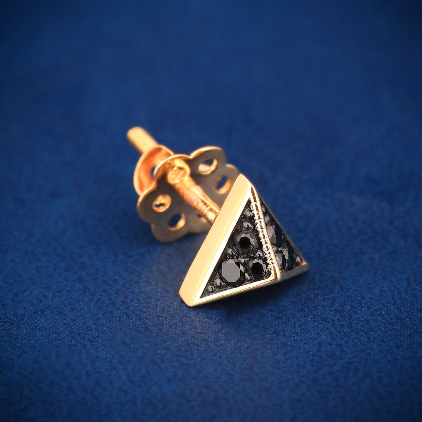 14KT Gold Lab-grown Diamond VVS Clarity Triangle Stud Earrings