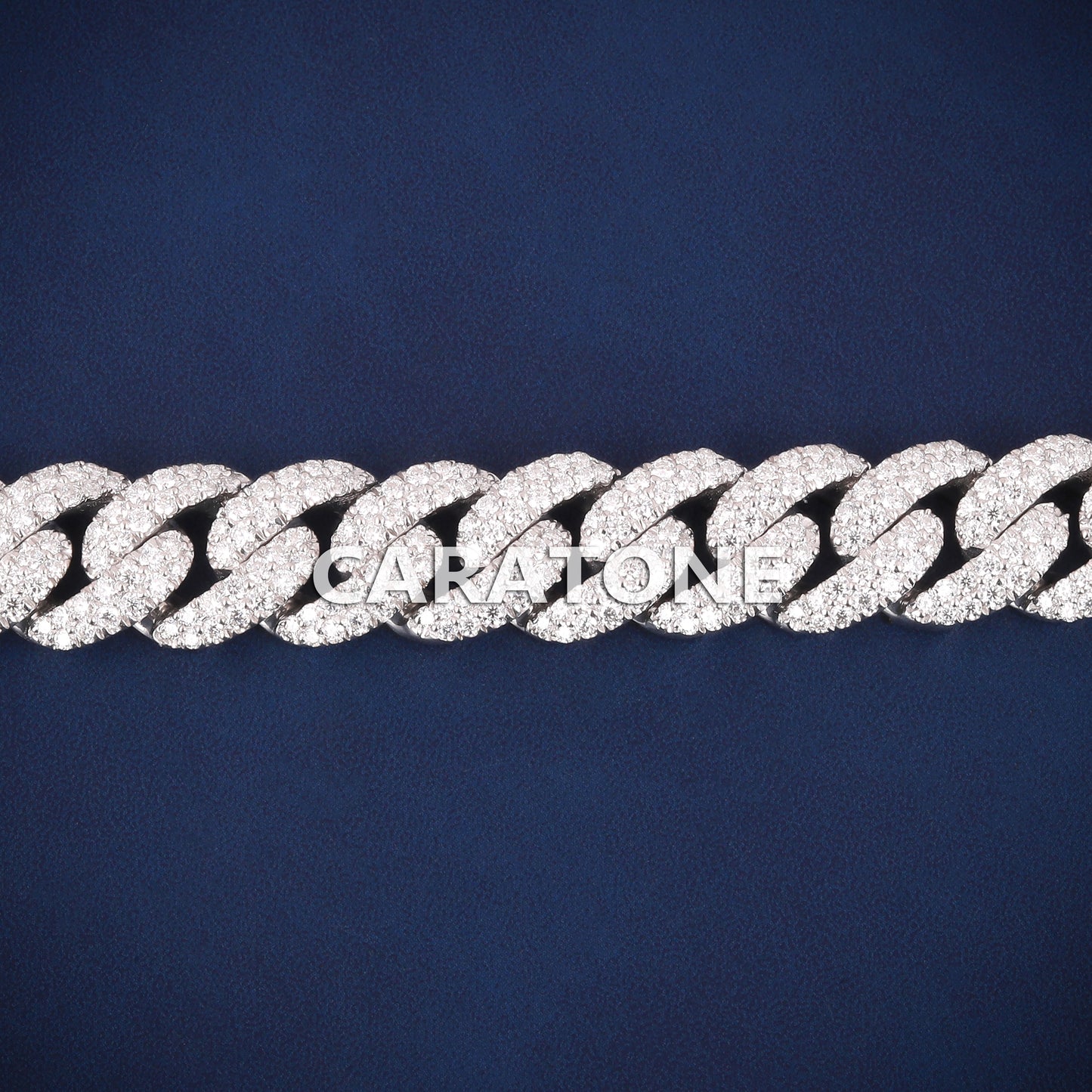 Men’s White Gold Miami Iced Out Bracelet 8 Inch 13 mm Diamond Link Style for Trendy Hip Hop Look