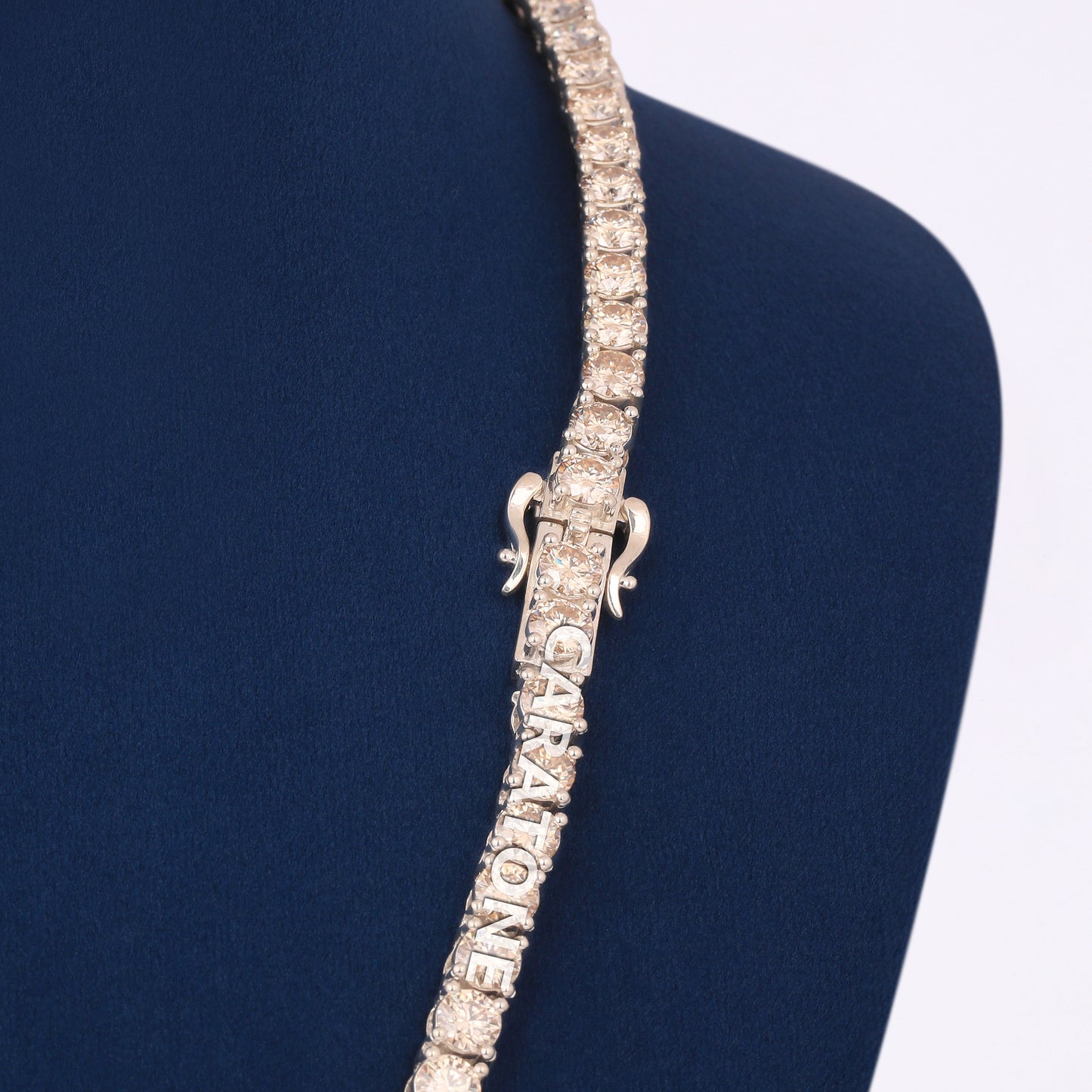 VVS Diamond Tennis Chain 20 Inch 5 mm White Gold Iced Out Urban Royal Jewelry