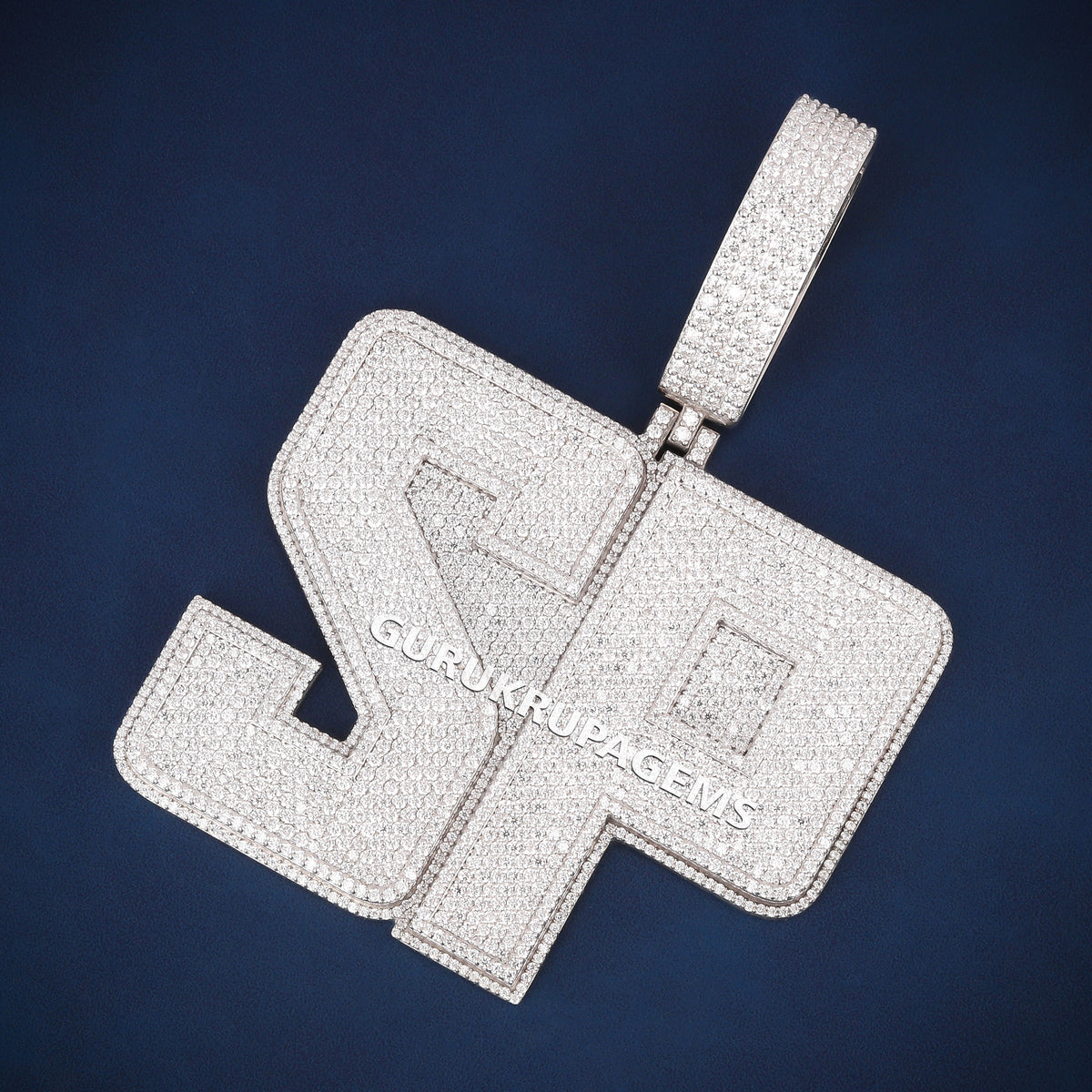 Custom Iced Out SP Initial Hip Hop Pendant with Lab Grown Diamonds