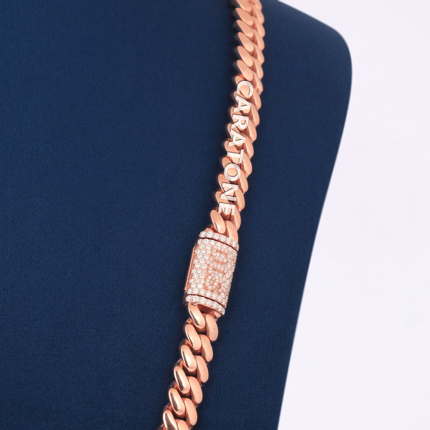 Rose Gold Color With Lab Diamond Custom Chain And Pendant