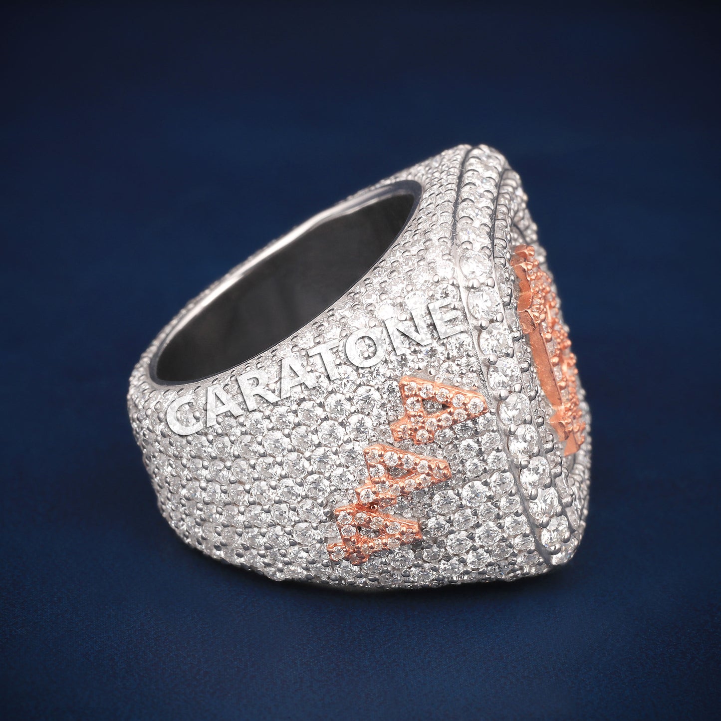 Hip hop diamond custom made iced out championship ring