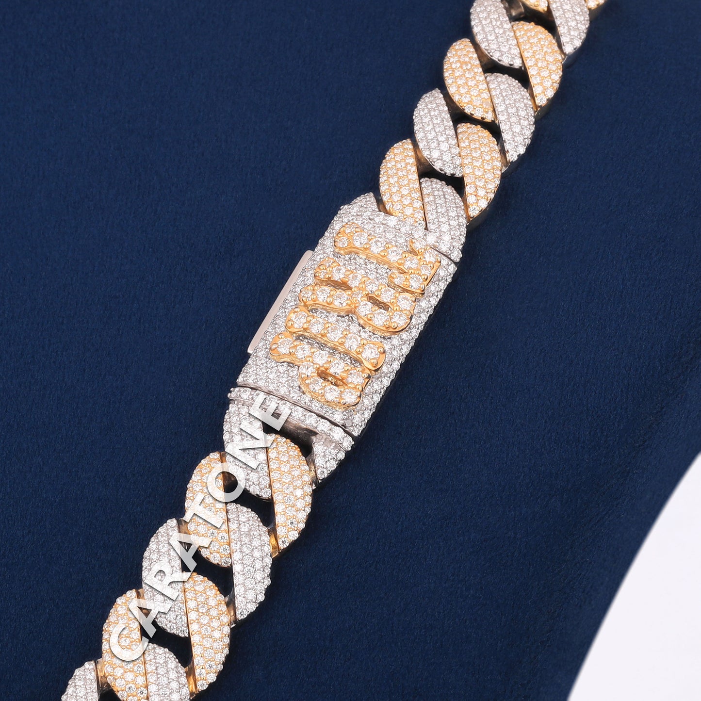 Two Tone Color 925 Sterling Silver With Lab Diamond Chain With Pendant