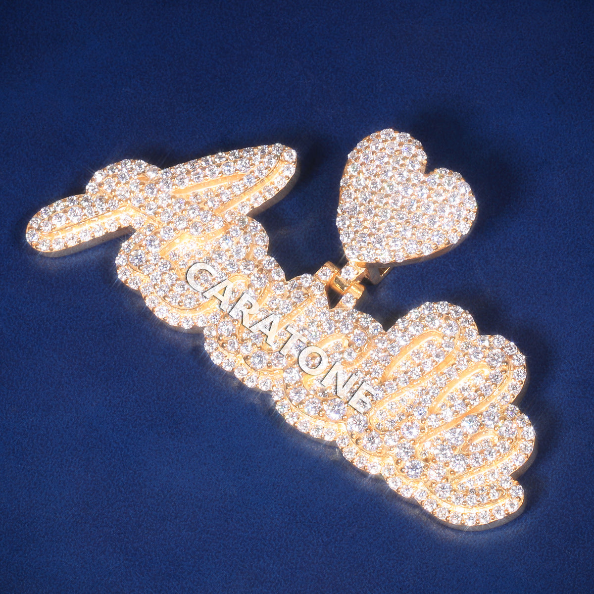 Custom Iced Out Adore Me Script Name Hip Hop Pendant with Lab Grown Diamonds