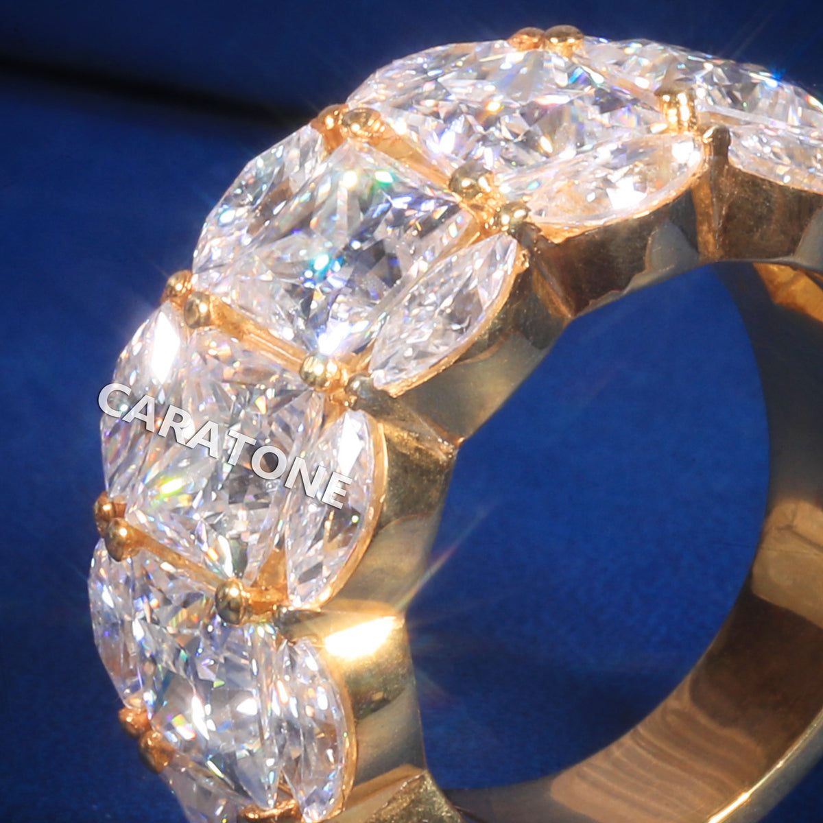 Designer Marquise & Princess Cut Lab Grown Diamond Wide Band Ring