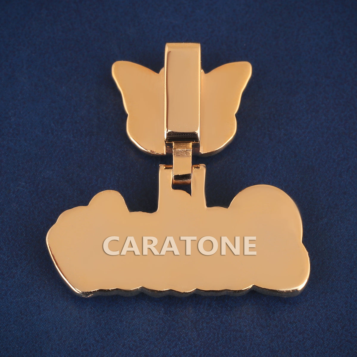 Custom Iced Out Butterfly Bail Name Pendant with Lab Grown Diamonds