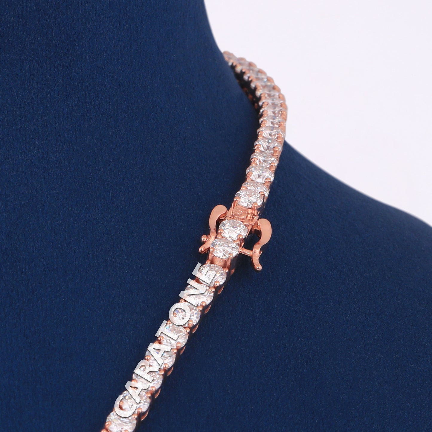 Customized Two Tone Mens Rose Gold Necklace in Diamond Personalized Letter Pendant with Tennis Chain for Rapper Latest Chain Pendant Design Necklace