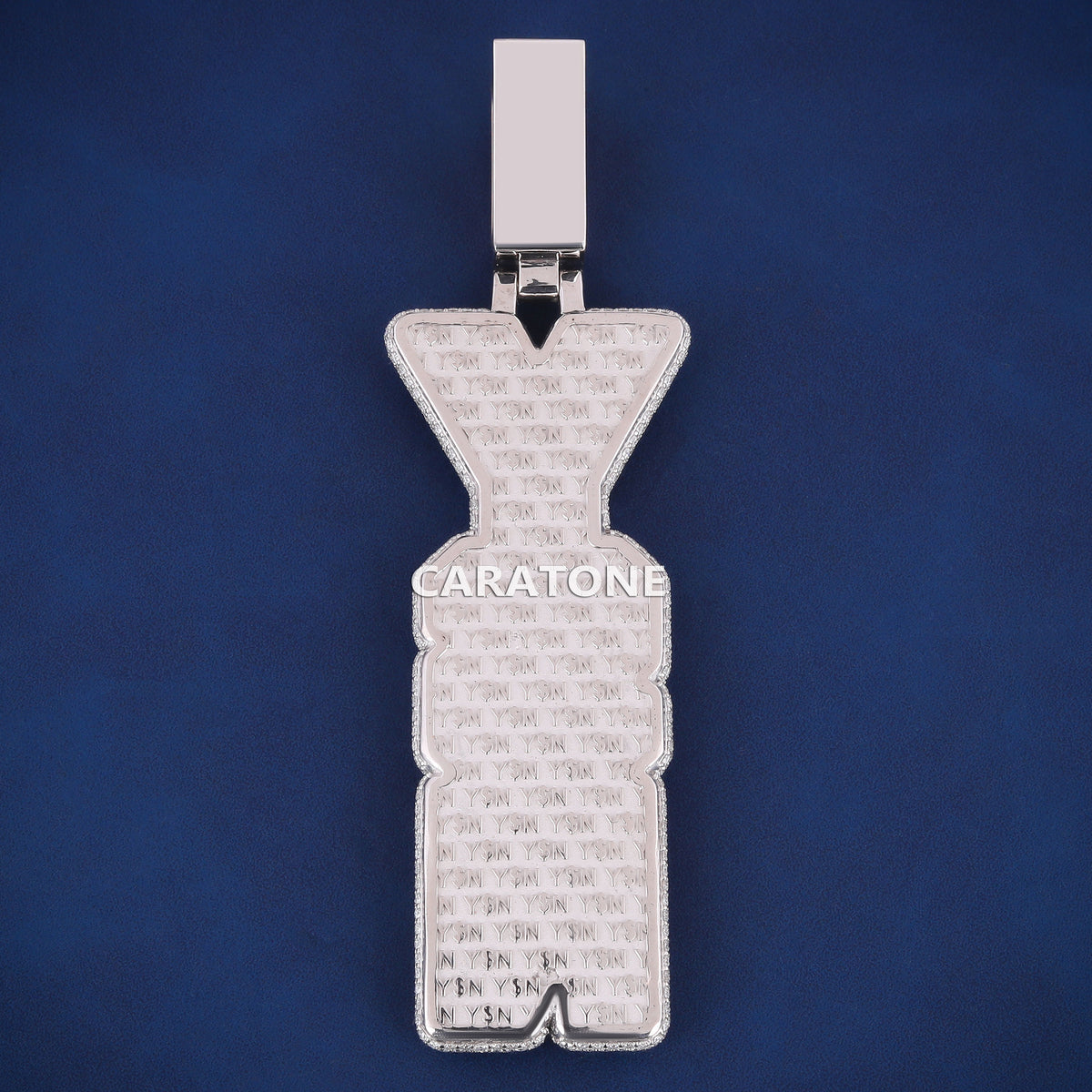 Fully Iced Out YSN Block Letter Hip Hop Pendant with Lab Grown Diamonds
