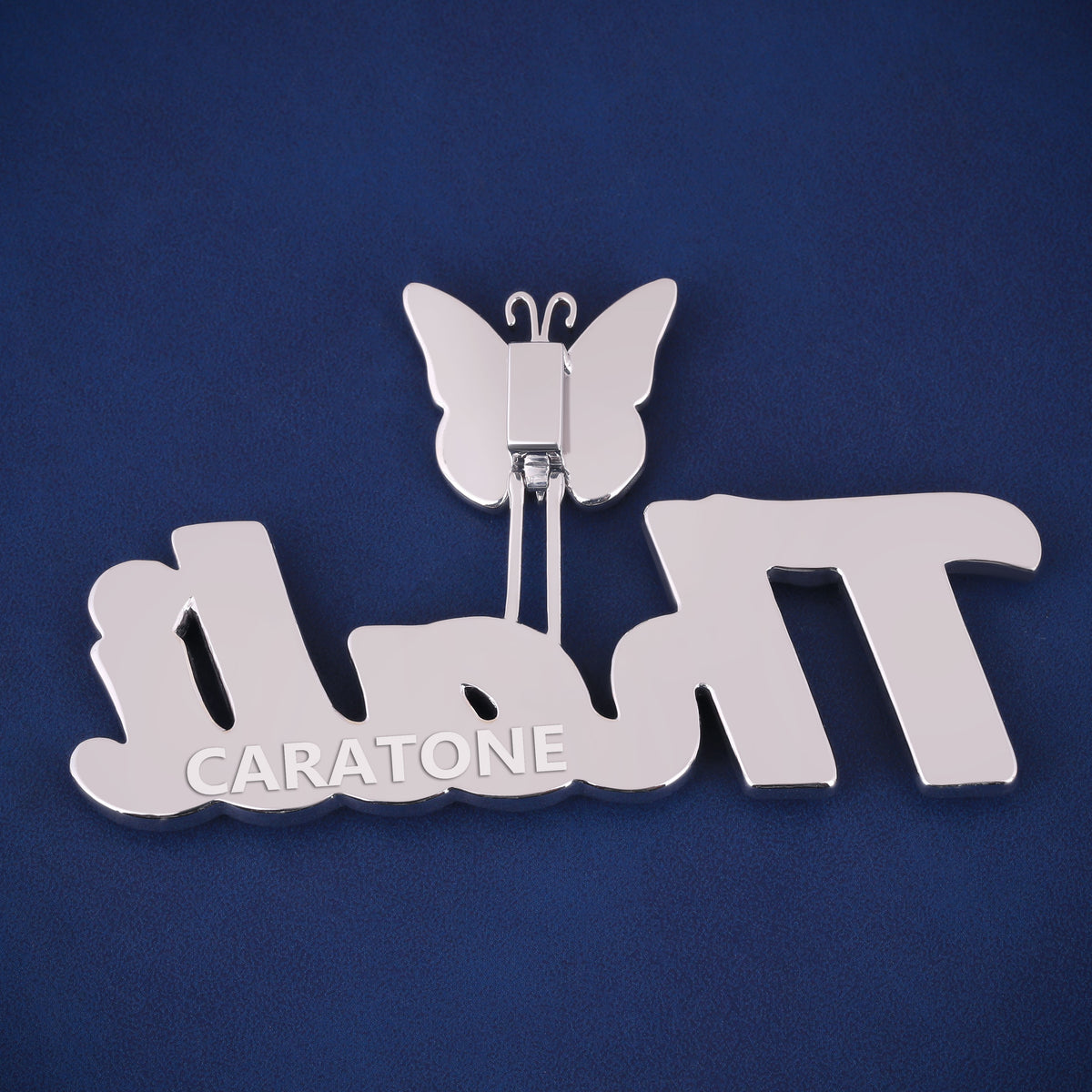 Custom Thali Two-Tone Hip Hop Pendant with Butterfly Design & Lab Grown Diamonds